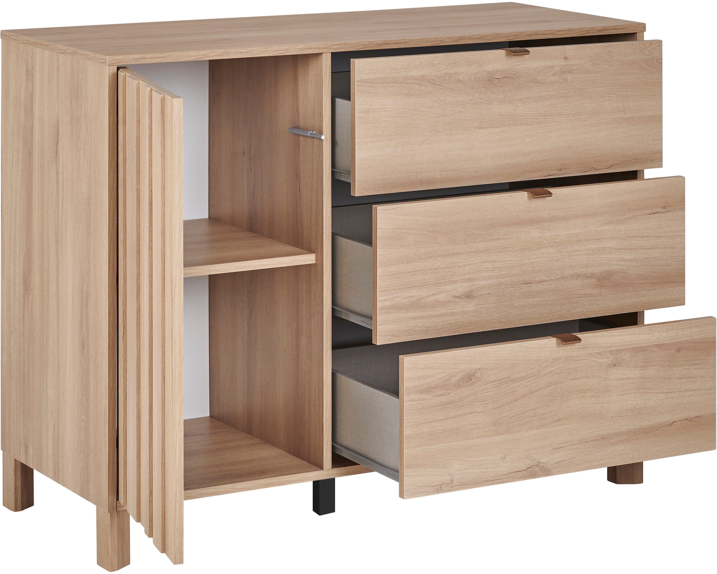 Gami Kommode »kommode Calypso 3 Schubladen 1 Tür«, Optimierter Stauraum mit dieser Kommode