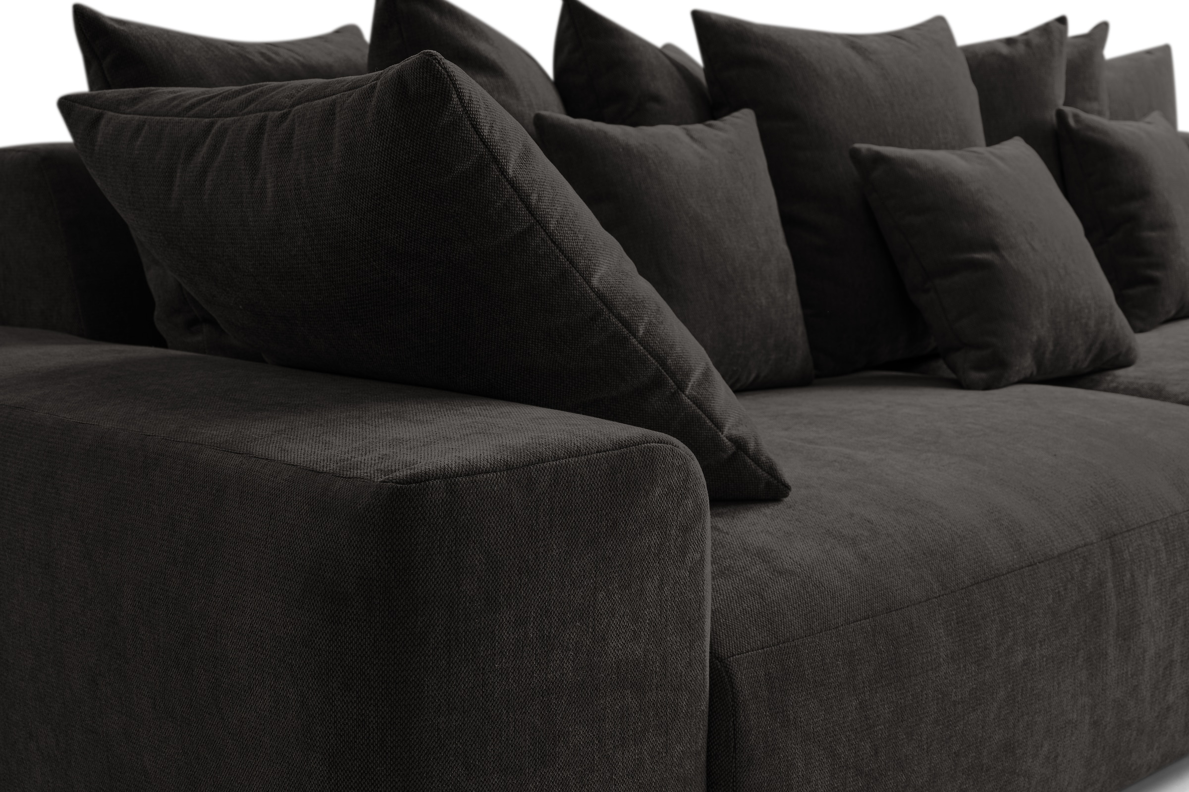 WERK2 Big-Sofa »Maxi B, Breite 290 cm«, Maximaler Kuschelkomfort: XXL-Sofa mit 78 cm Sitztiefe & 12 Kissen