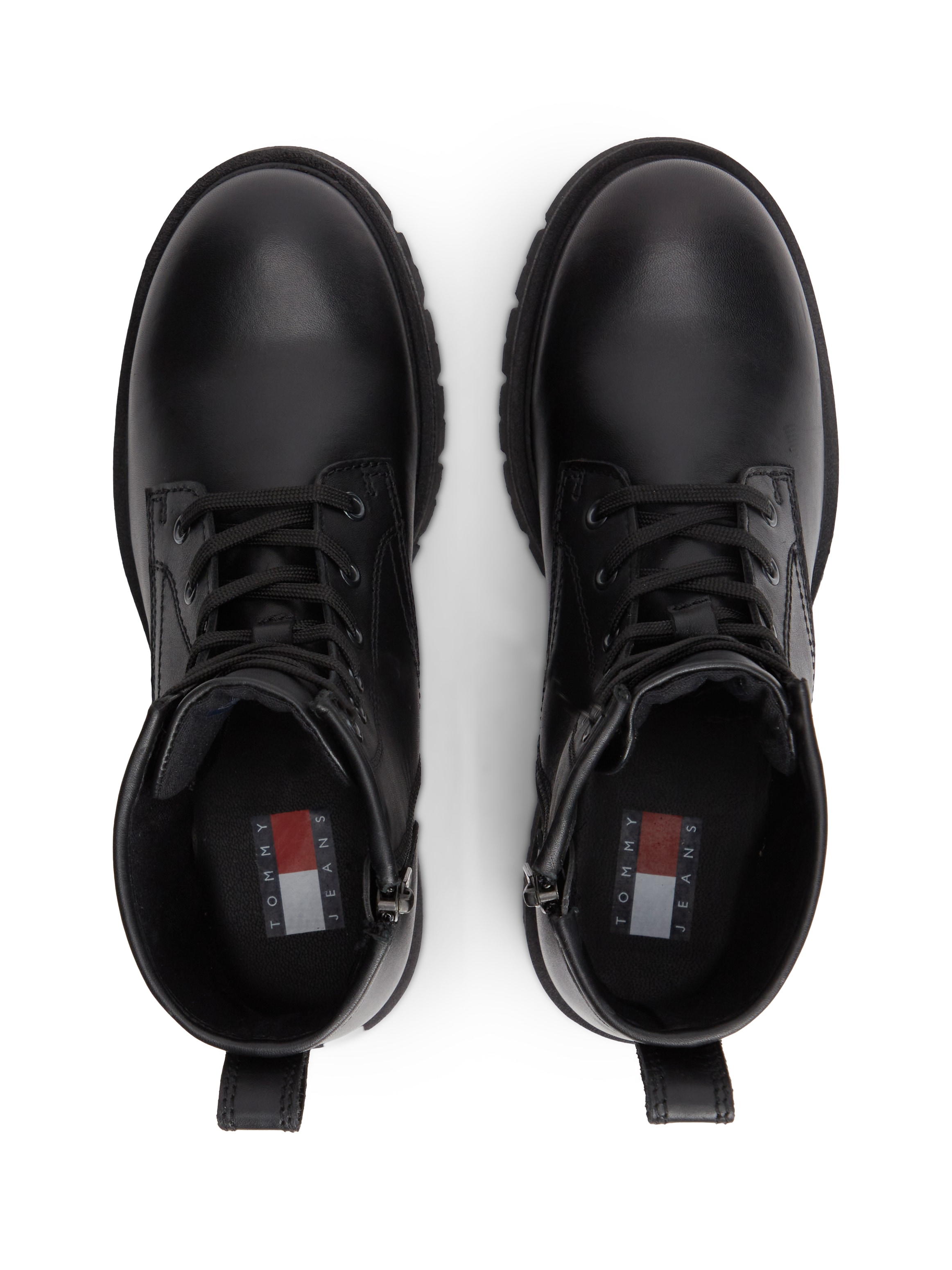 Tommy Jeans Schnürstiefelette »TJW CLEATED LACE UP BOOTS«  Blockabsatz, Schnürboots mit seitlicher Logoflag