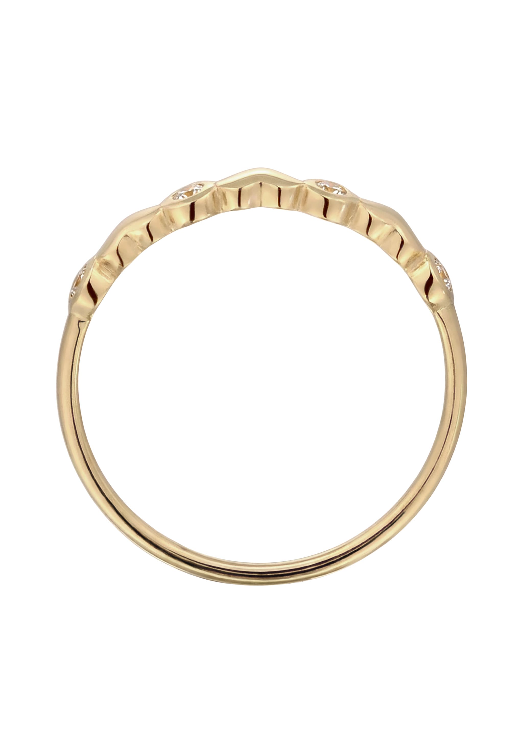 Elli Premium Silberring »Ring mit Steinen Herz Topas Weiß 375 Gelbgold«