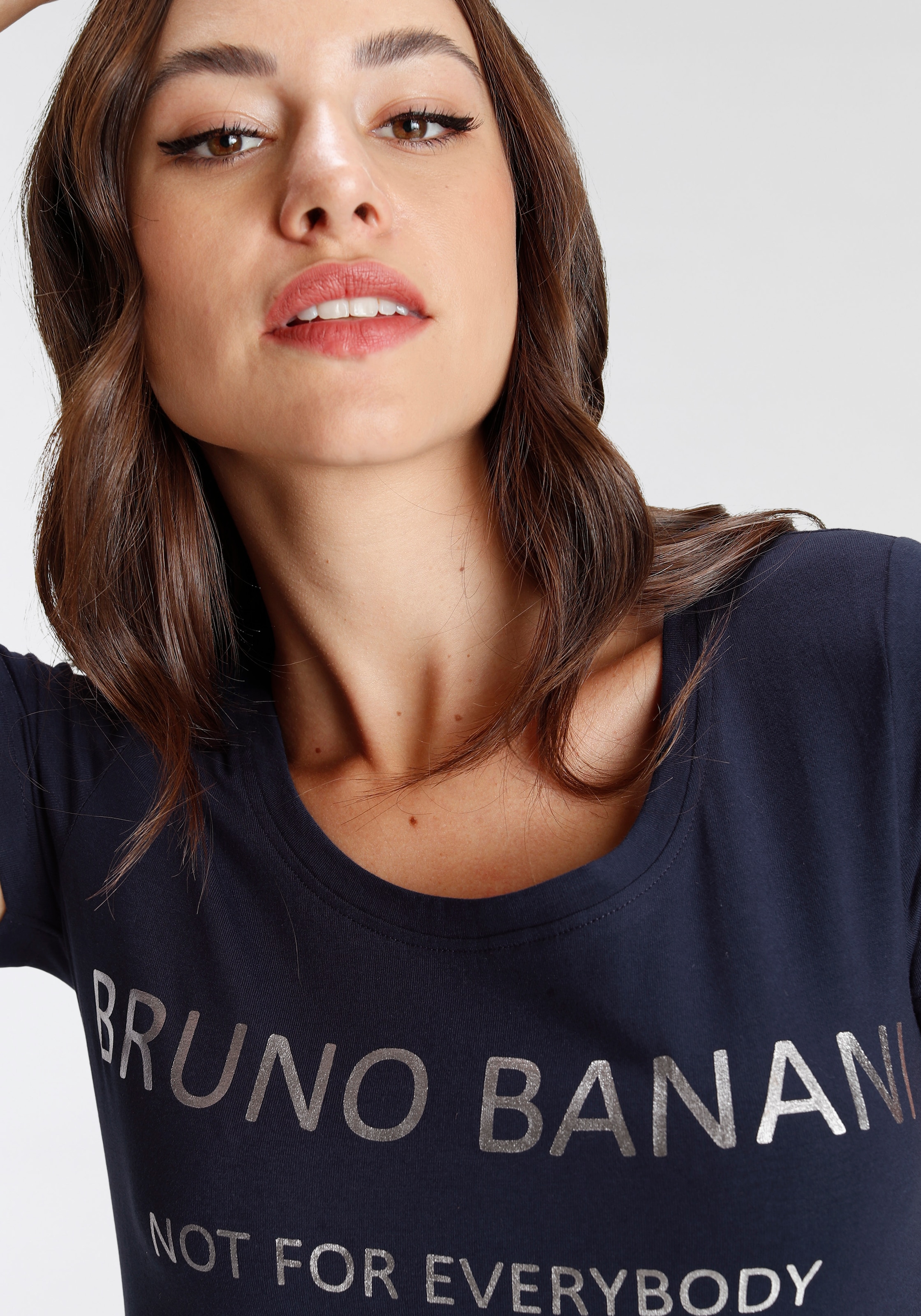 Bruno KOLLEKTION T-Shirt, Logodruck mit Banani bei goldfarbenem ♕ NEUE
