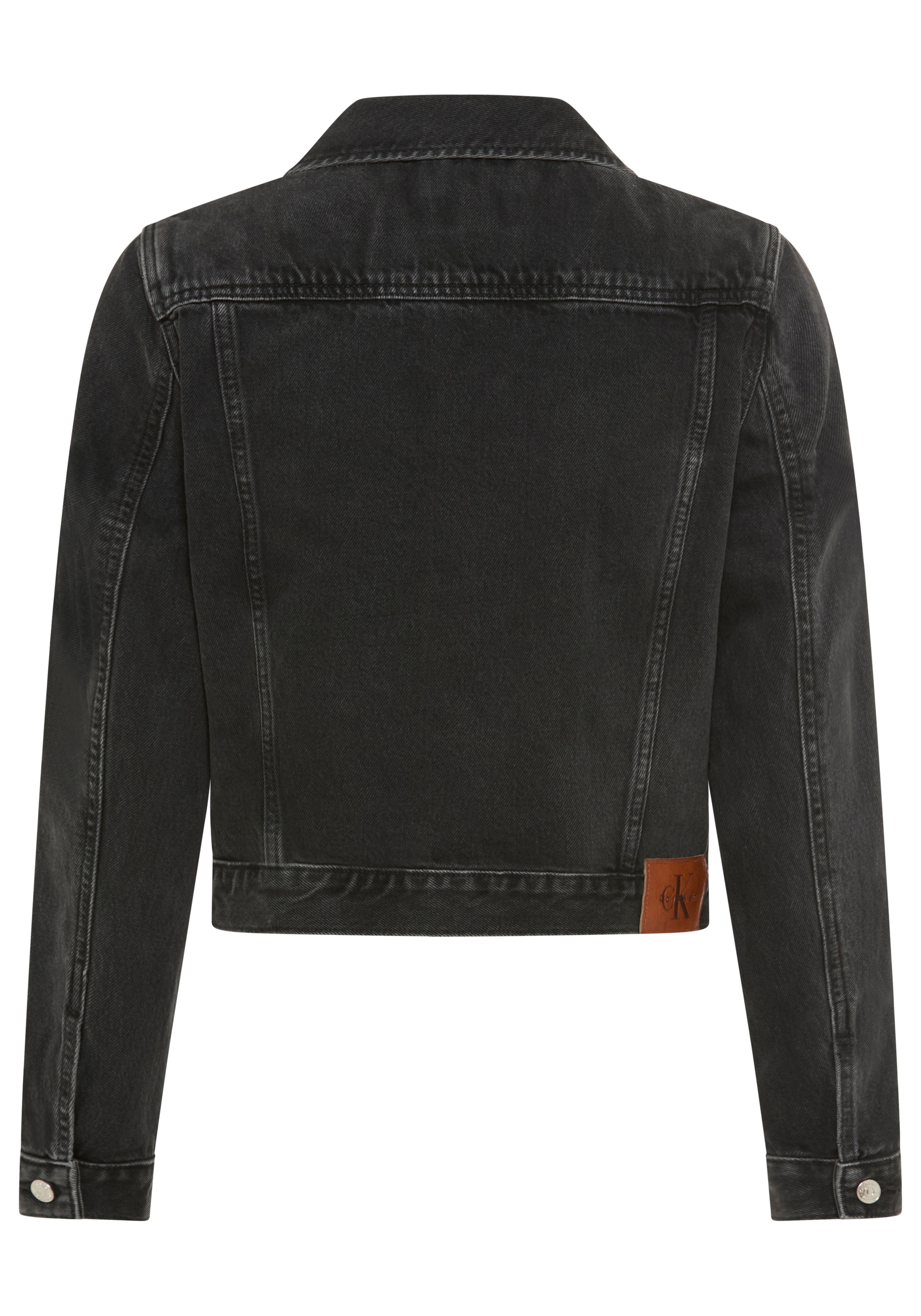 Calvin Klein Jeans Jeansjacke »CROP 90S« ohne Kapuze schmale, kurze Passform, used-washed