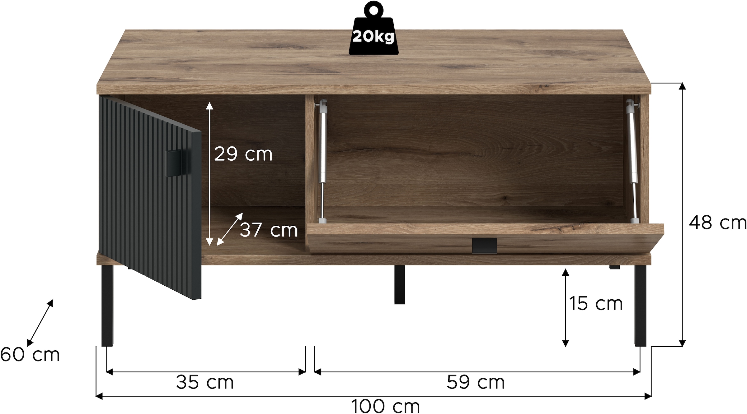 INOSIGN Couchtisch »TREVERK, Breite: 100 cm« 1 Stk. tlg. Couchtisch, Wohnzimmertisch, Beistelltisch, Wohnzimmer