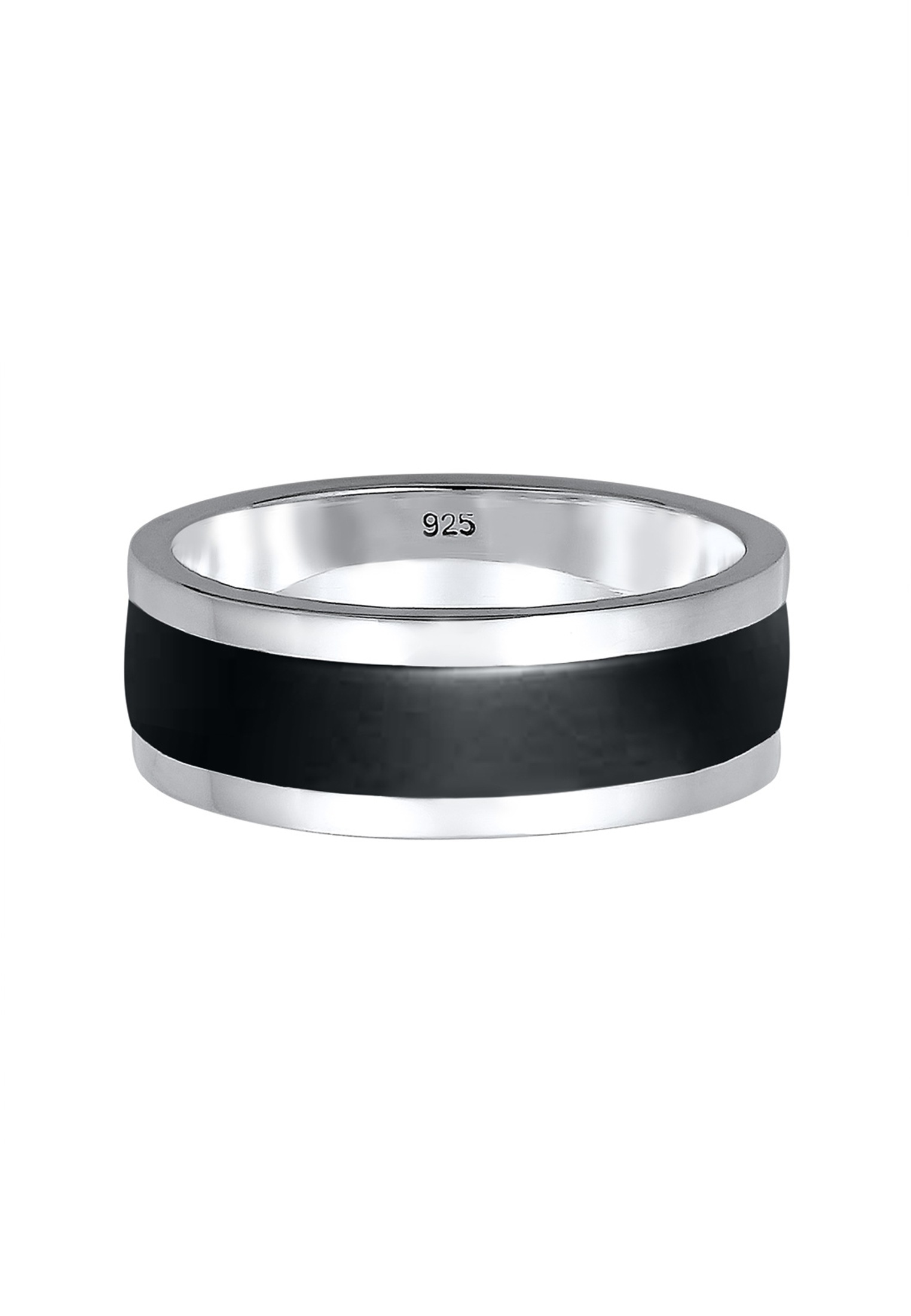 Kuzzoi Silberring »Ring Herren Bandring Emaille Casual 925 Silber«