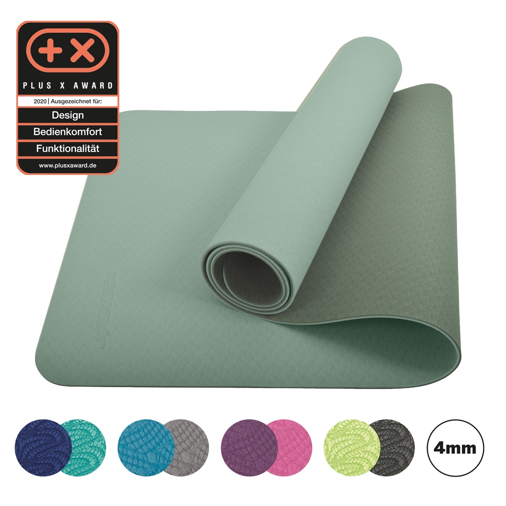 Schildkröt Yogamatte »Yogamatte 4mm BICOLOR - green/Moosgreen« Inkl. Tasche mit Kordelzug / PVC frei