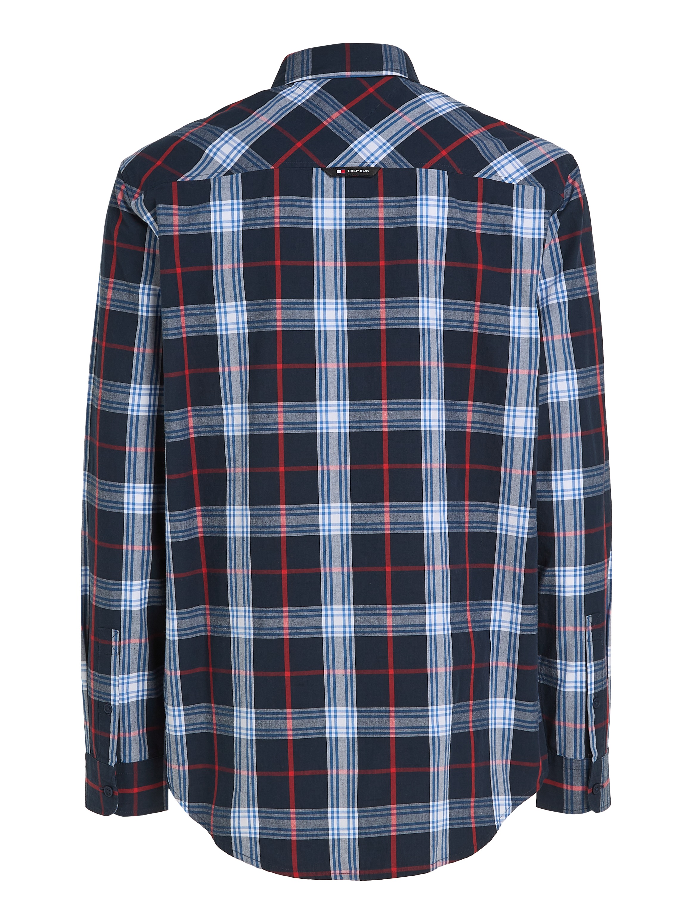 Tommy Jeans Langarmhemd »TJM REG POPLIN CHECK SHIRT«, mit Logostickerei