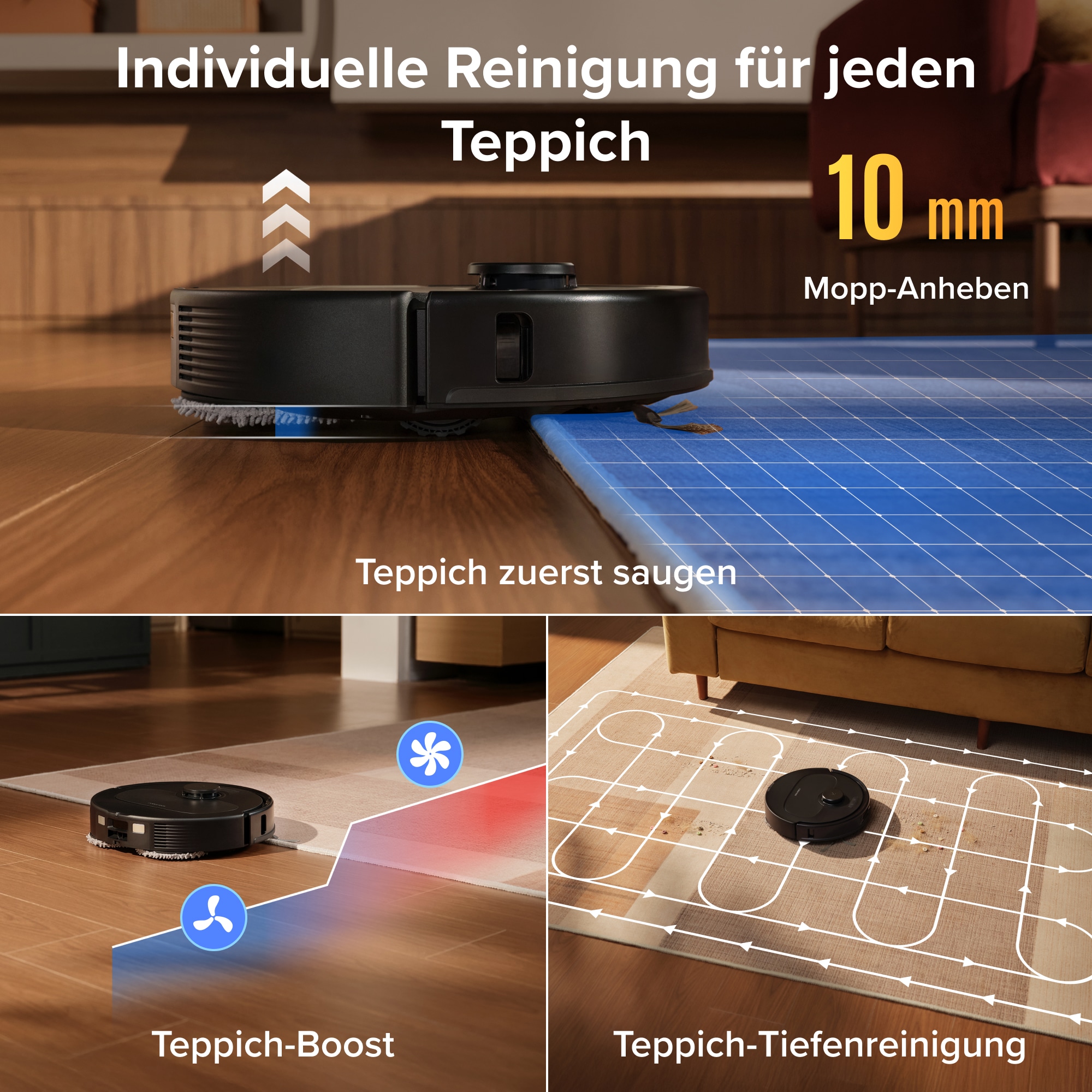 Roborock Saugroboter »Qrevo S ProX Black, 8.01.1961« 18.500 Pa HyperForce-Saugkraft, All-in-One-Station