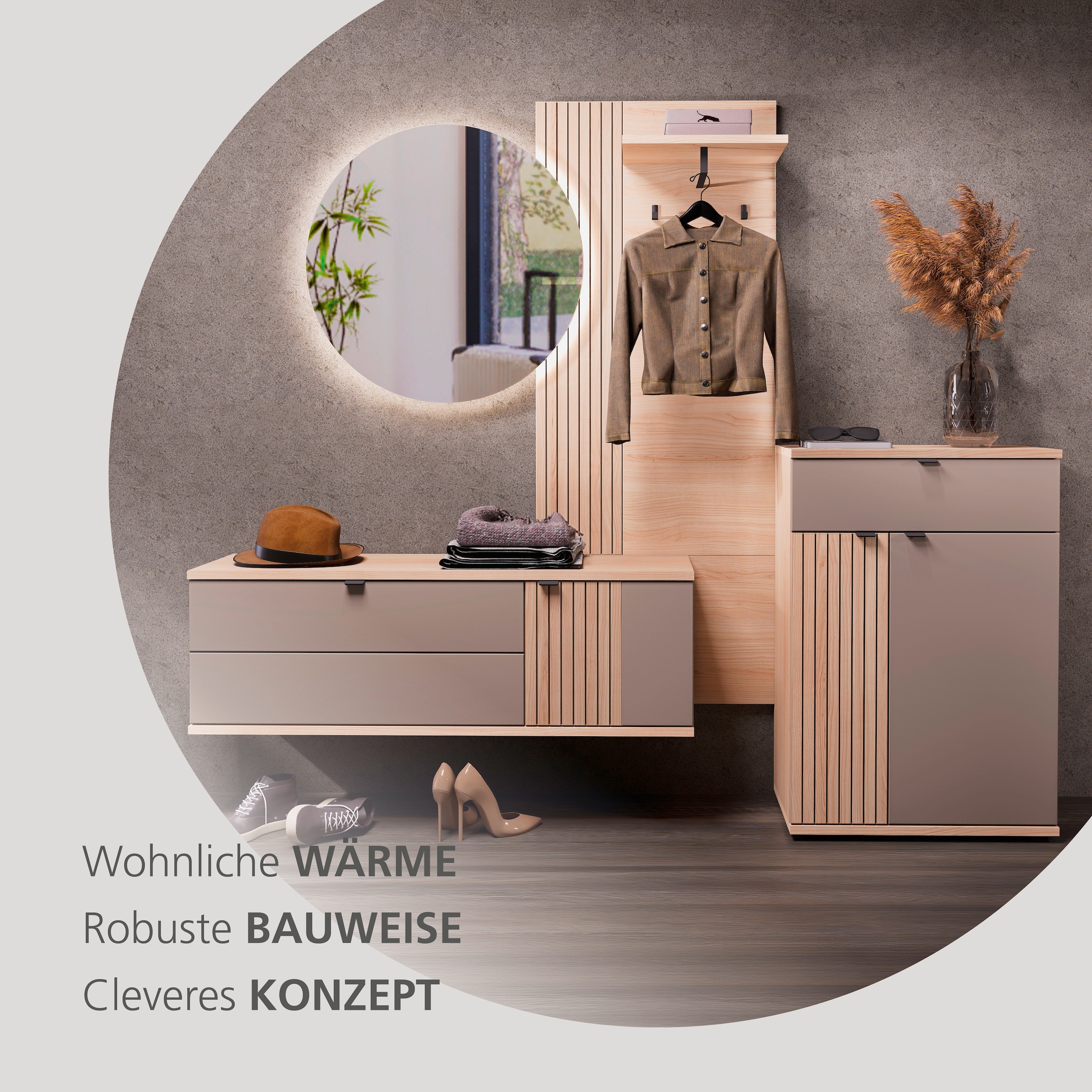 Innostyle Hängeschuhschrank »PISA Hängeschuhschrank« 1 Stk. tlg. Soft Close, AB- Kante, 1 Klappe, 4 Fächer