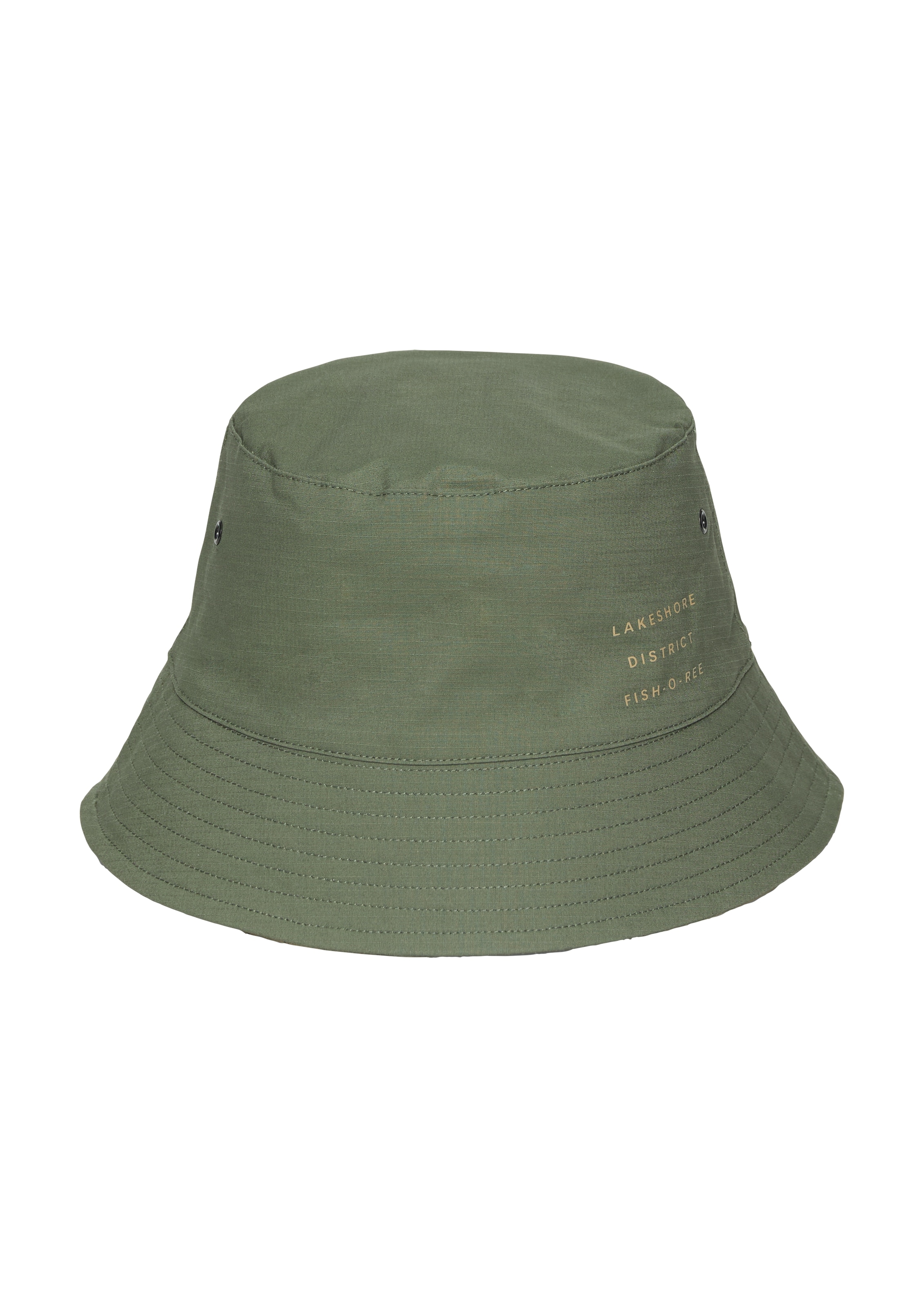 s.Oliver, Herren, Fischerhut mit Statement-Print, dark olive, dark olive, Hut von s.OLIVER
