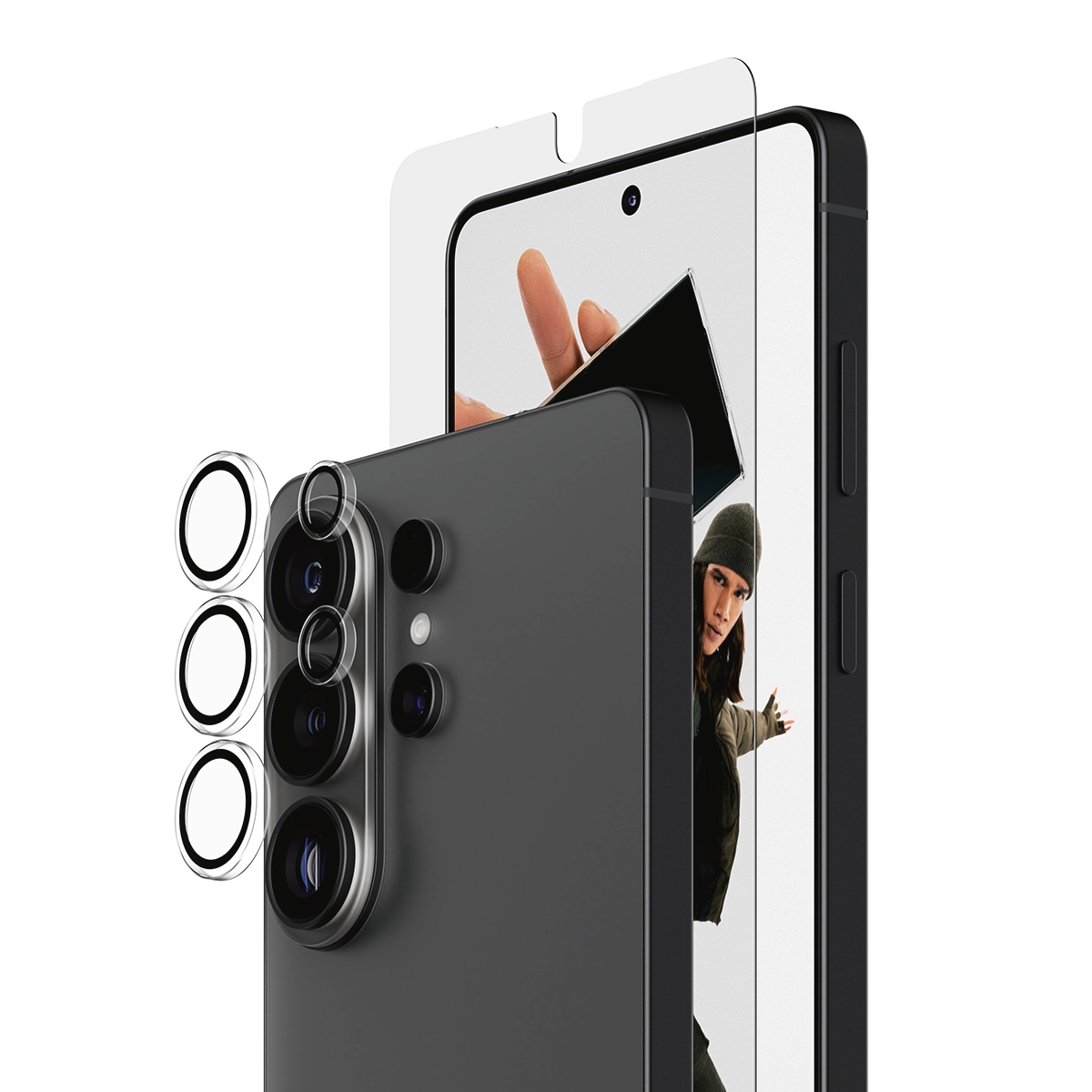 CARE by PanzerGlass Displayschutzglas »2-in-1 Protection Essentials Bundle« für Samsung Galaxy S26 Ultra Displayschutzfolie, Schutzfolie, Kameraschutz, kratz- & stoßfest