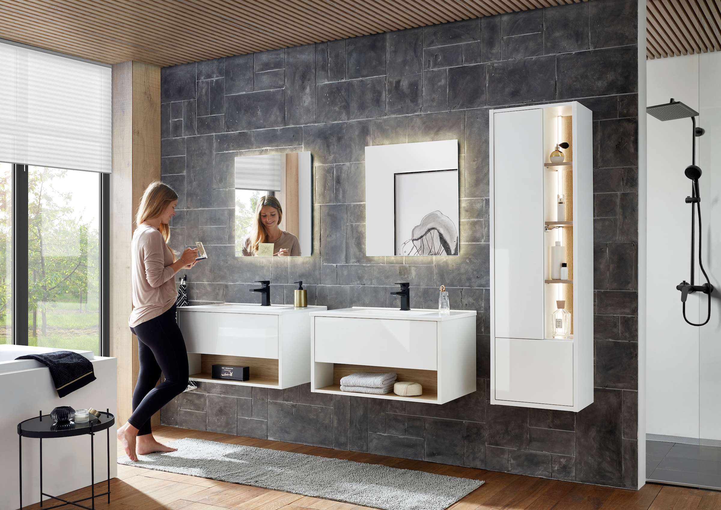 Home affaire Badmöbel-Set »Studio Line, Bad im modernen Design, 5-teiliges Badezimmer« 5 Stk. tlg.