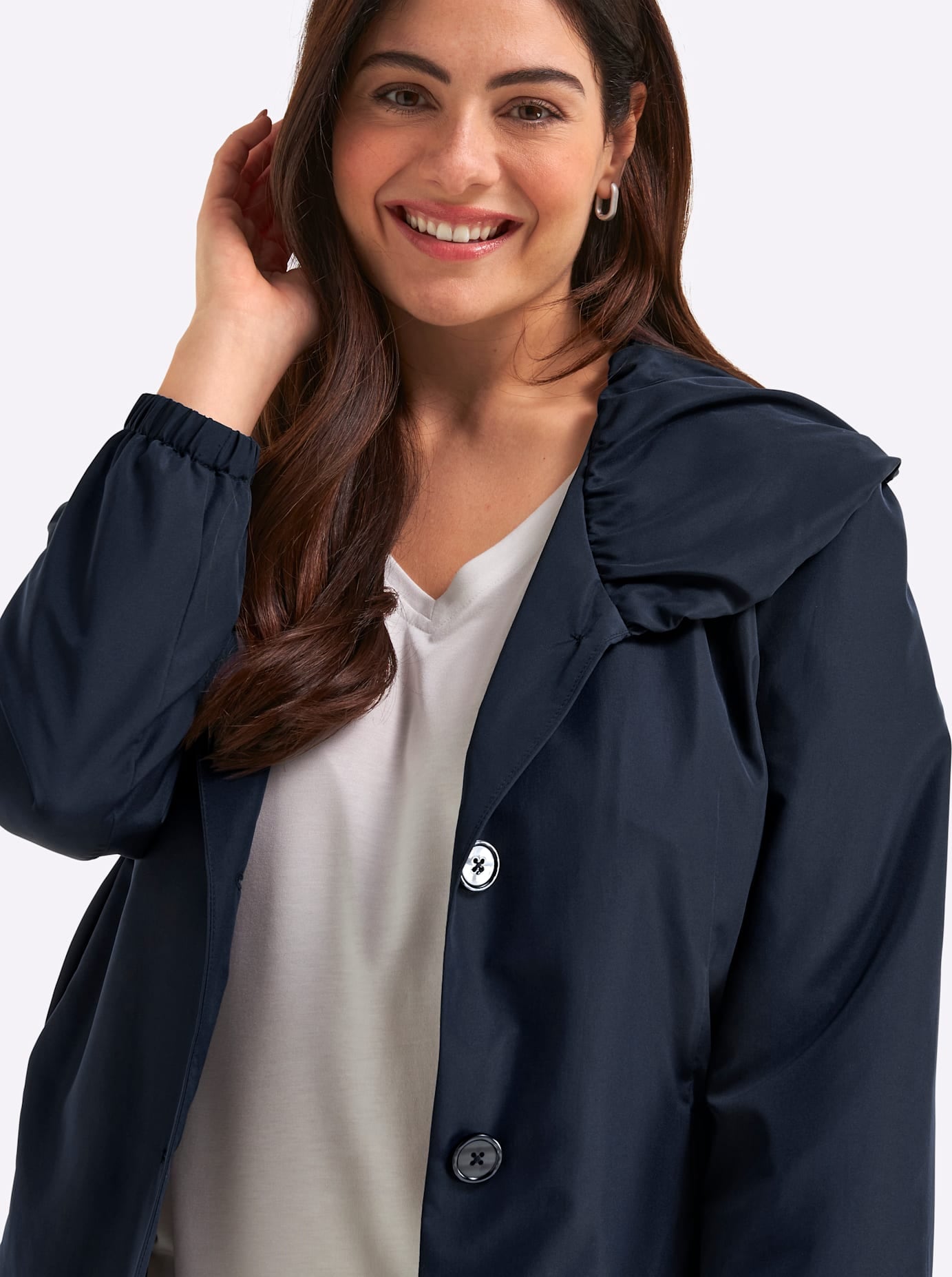 Sheego Langjacke ohne Kapuze