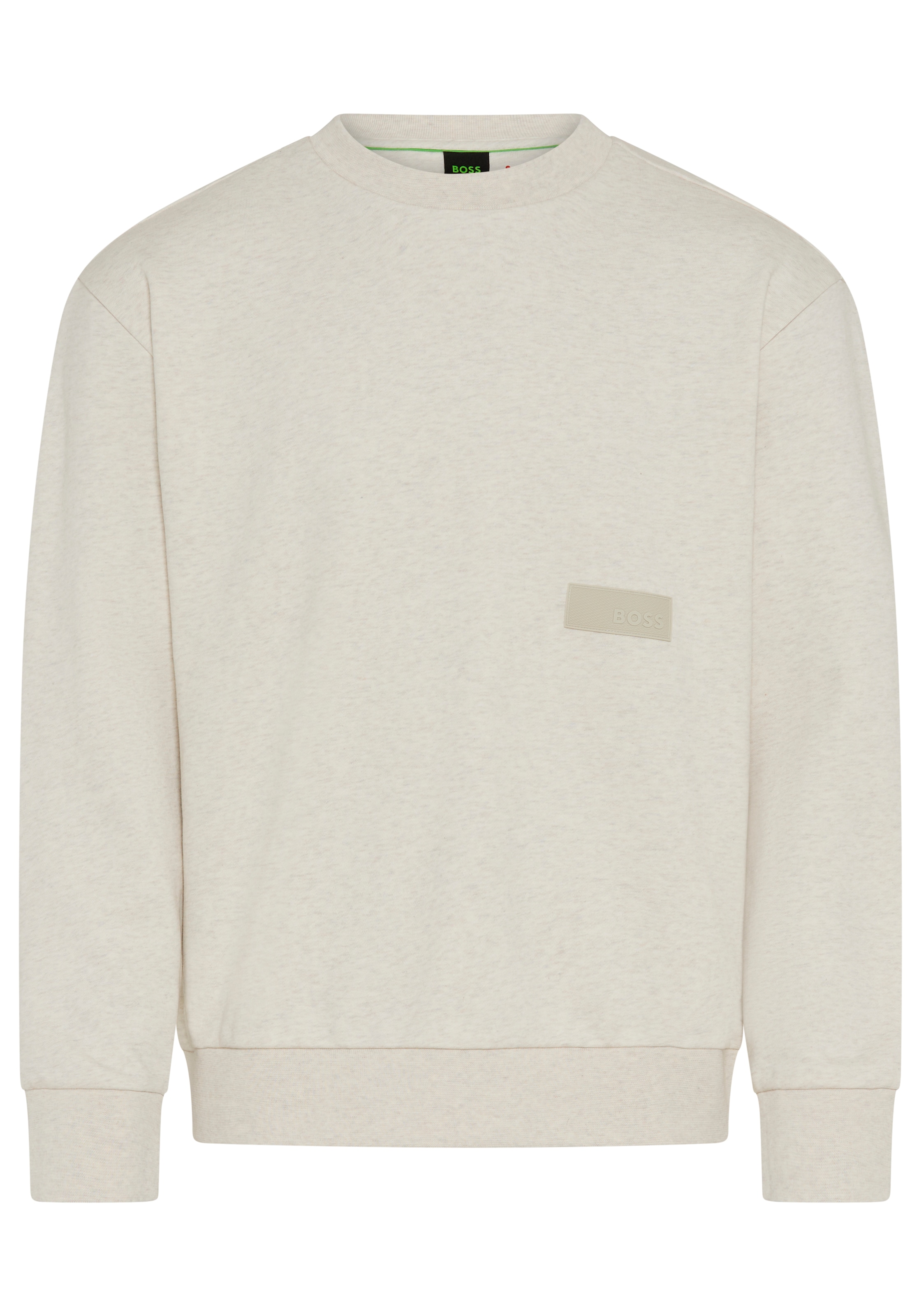BOSS GREEN Sweatshirt , Rundhalsausschnitt, Relaxed Fit, Logo-Badge
