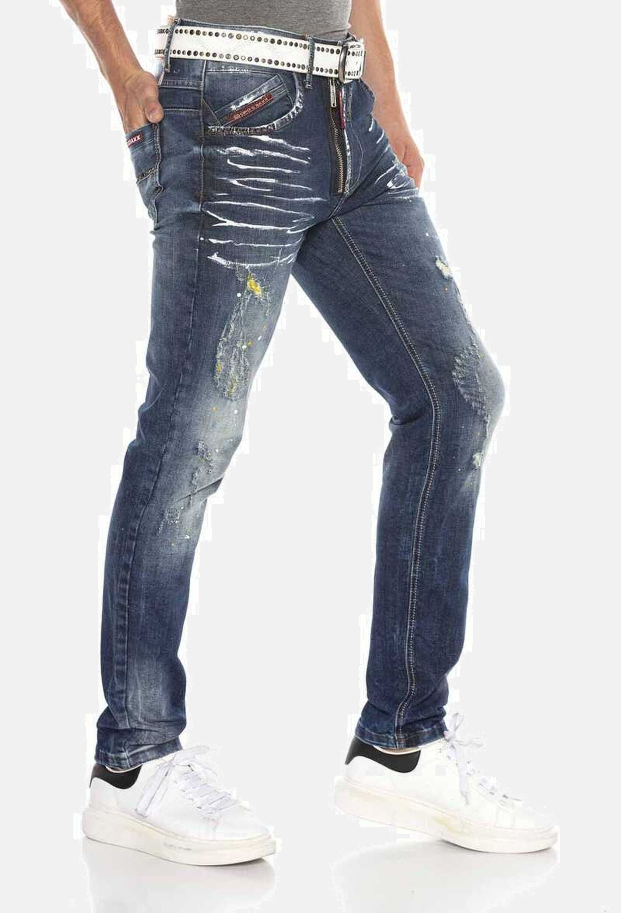 Cipo & Baxx 5-Pocket-Jeans »Cipo & Baxx Jeans« mit trendigen Used-Elementen, CD658
