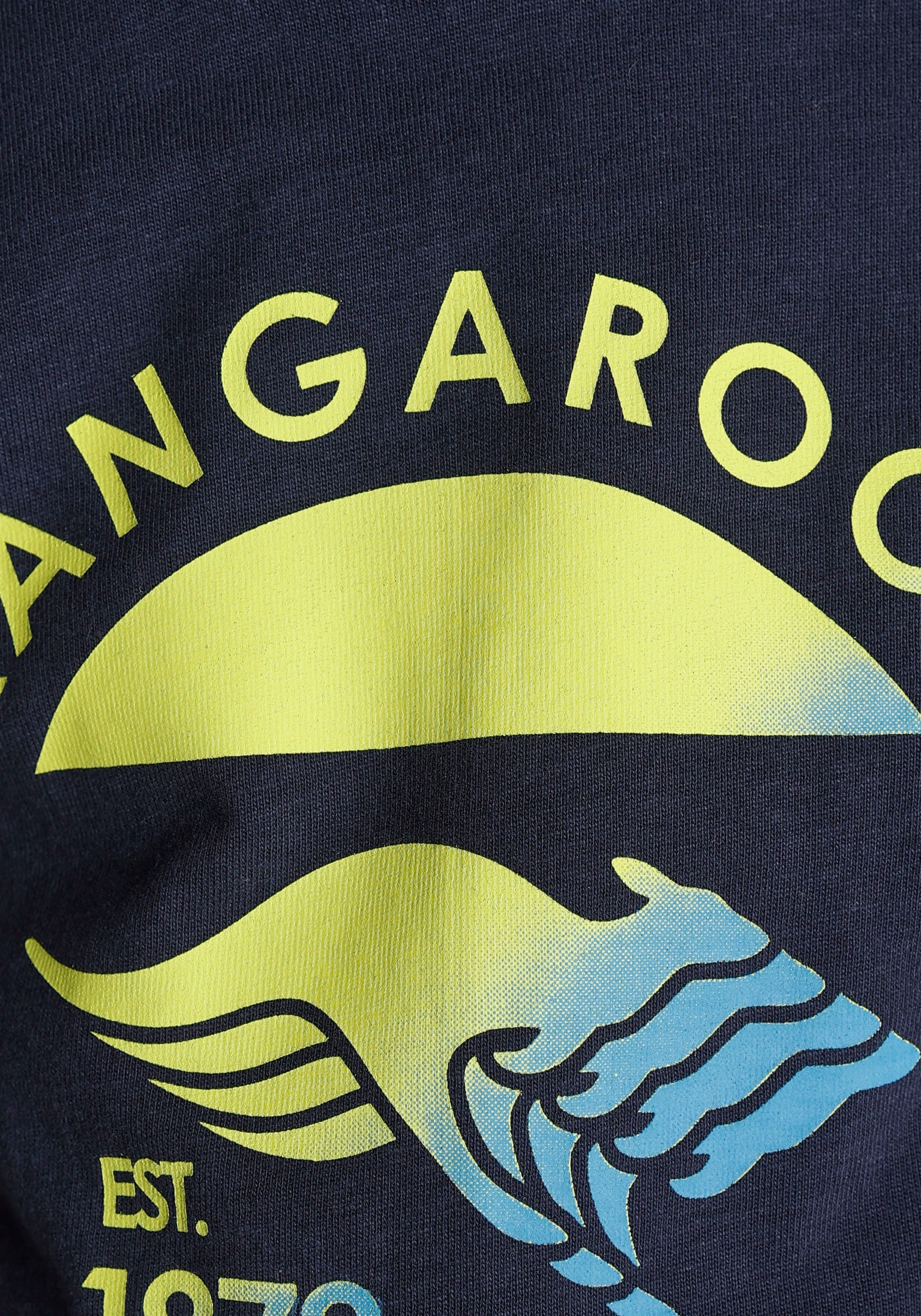 KangaROOS Langarmshirt »für kleine Jungen«, Langarm, Basic-Passform, bedruckt, aus 100% Baumwolle