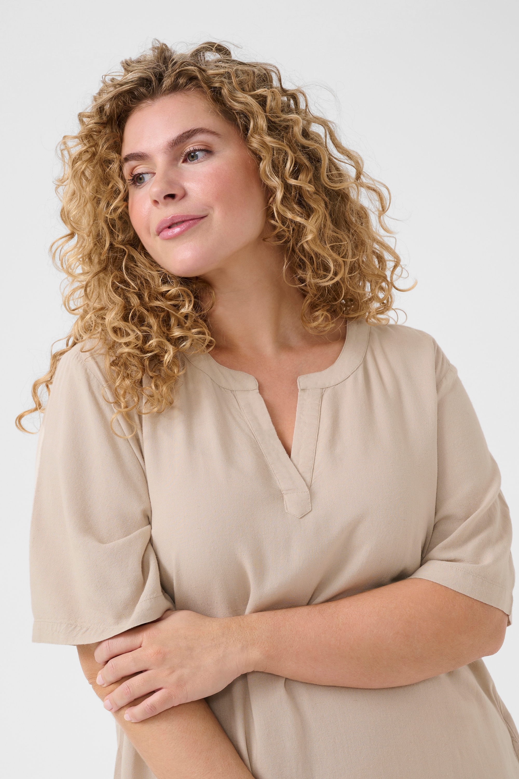 KAFFE Curve Midikleid »Damen Kleid KCmille«
