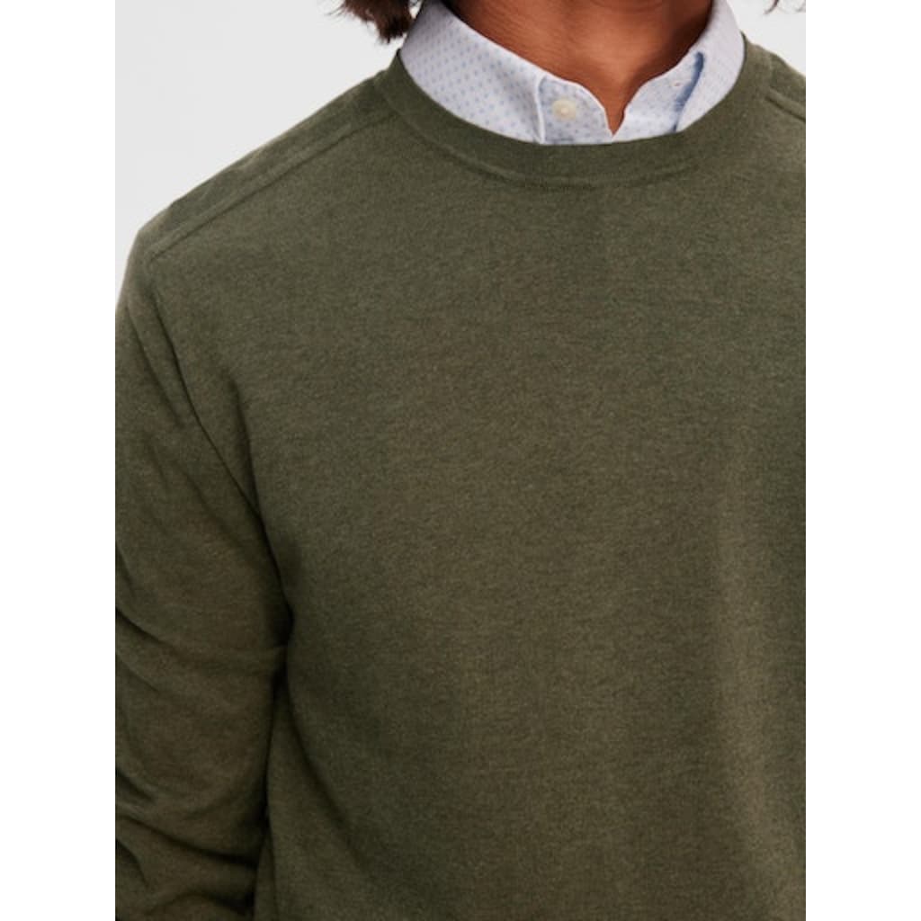 SELECTED HOMME Strickpullover »SLHBERG CREW NECK NOOS«