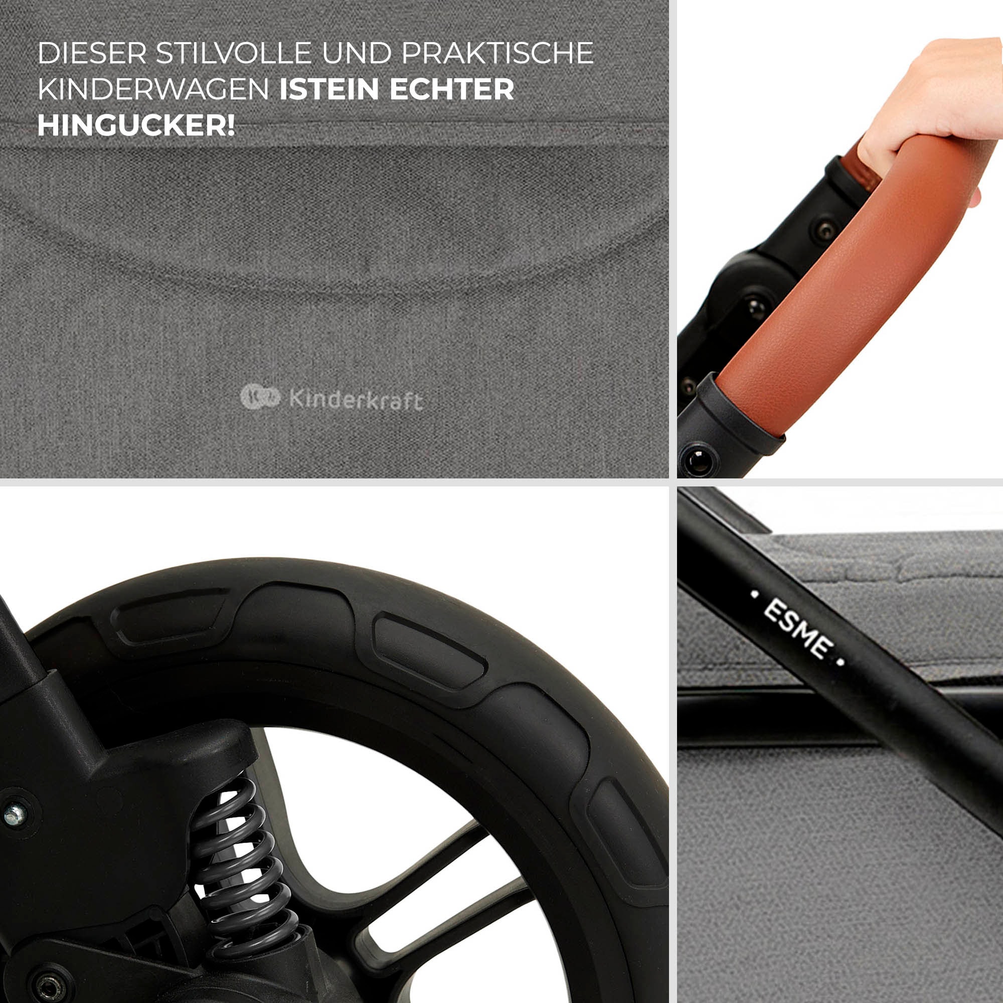 Kinderkraft Kombi-Kinderwagen »ESME 3IN1« 25 kg inkl. Babyschale MINK PRO 2 i-Size (40–87 cm)