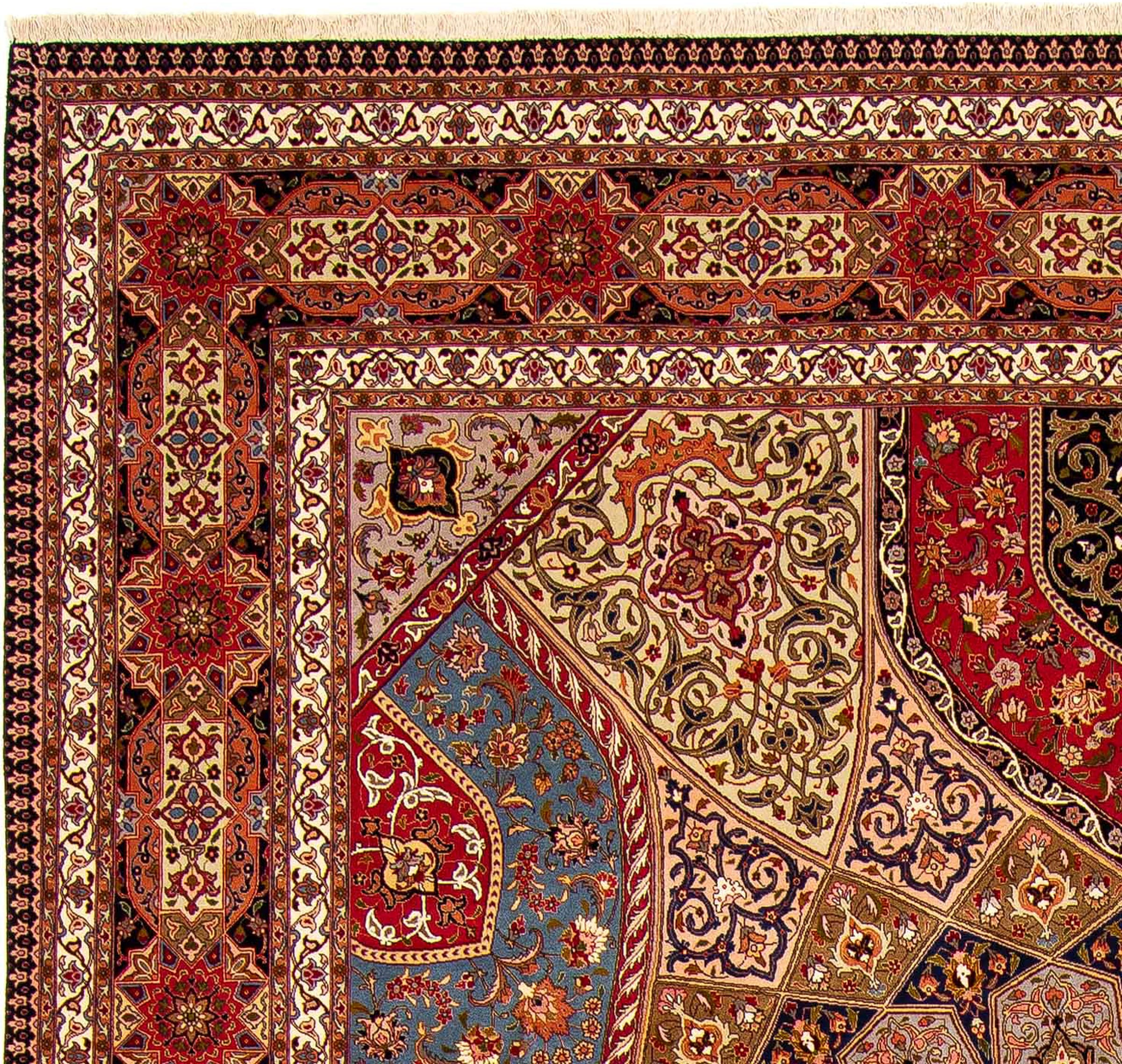 morgenland Orientteppich »Perser - Täbriz - Royal - 400 x 298 cm - mehrfarbig«, rechteckig, Wohnzimmer, Handgeknüpft, Einzelstück mit Zertifikat