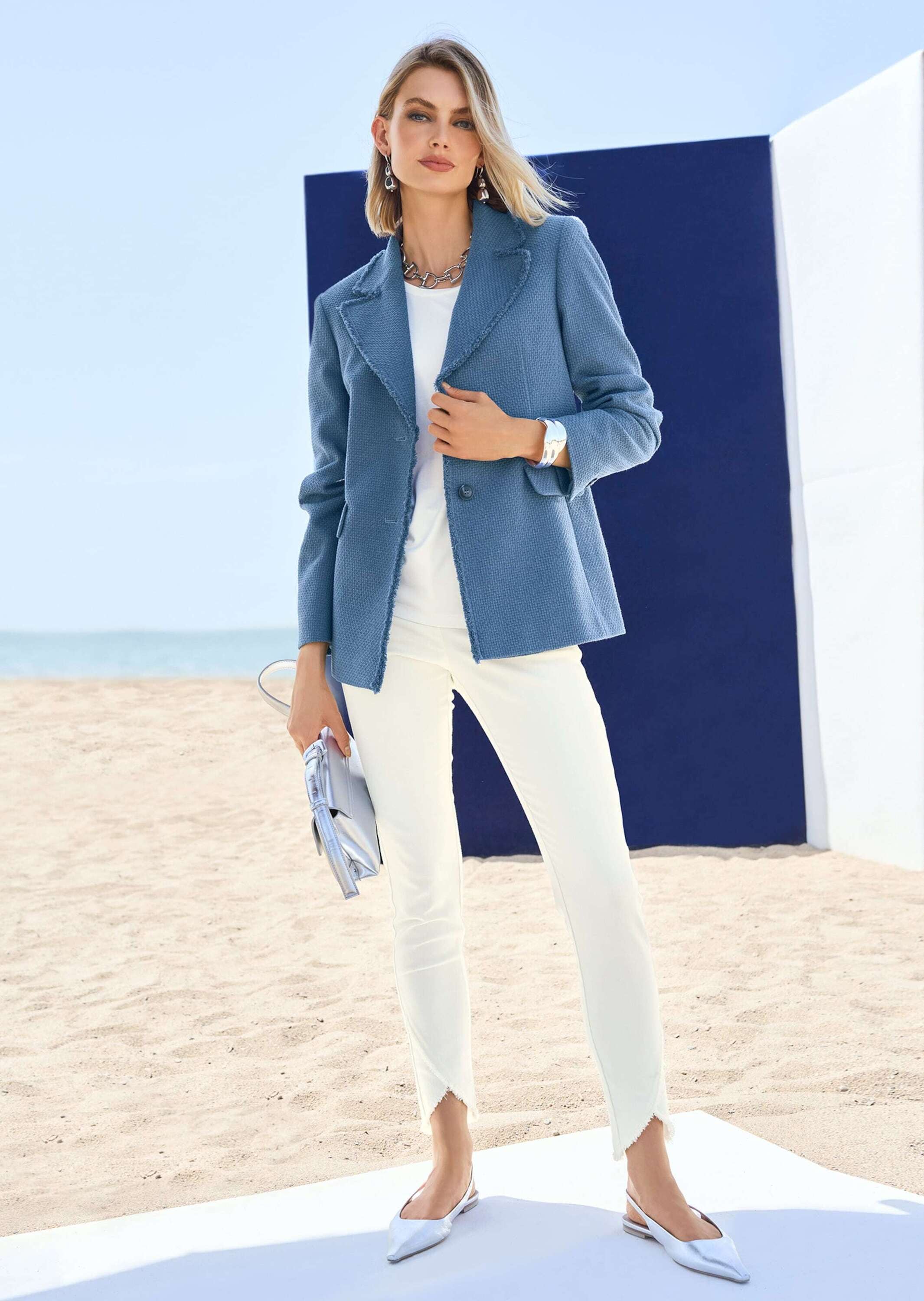 MADELEINE Longblazer »Blazer Longblazer mit Struktur«