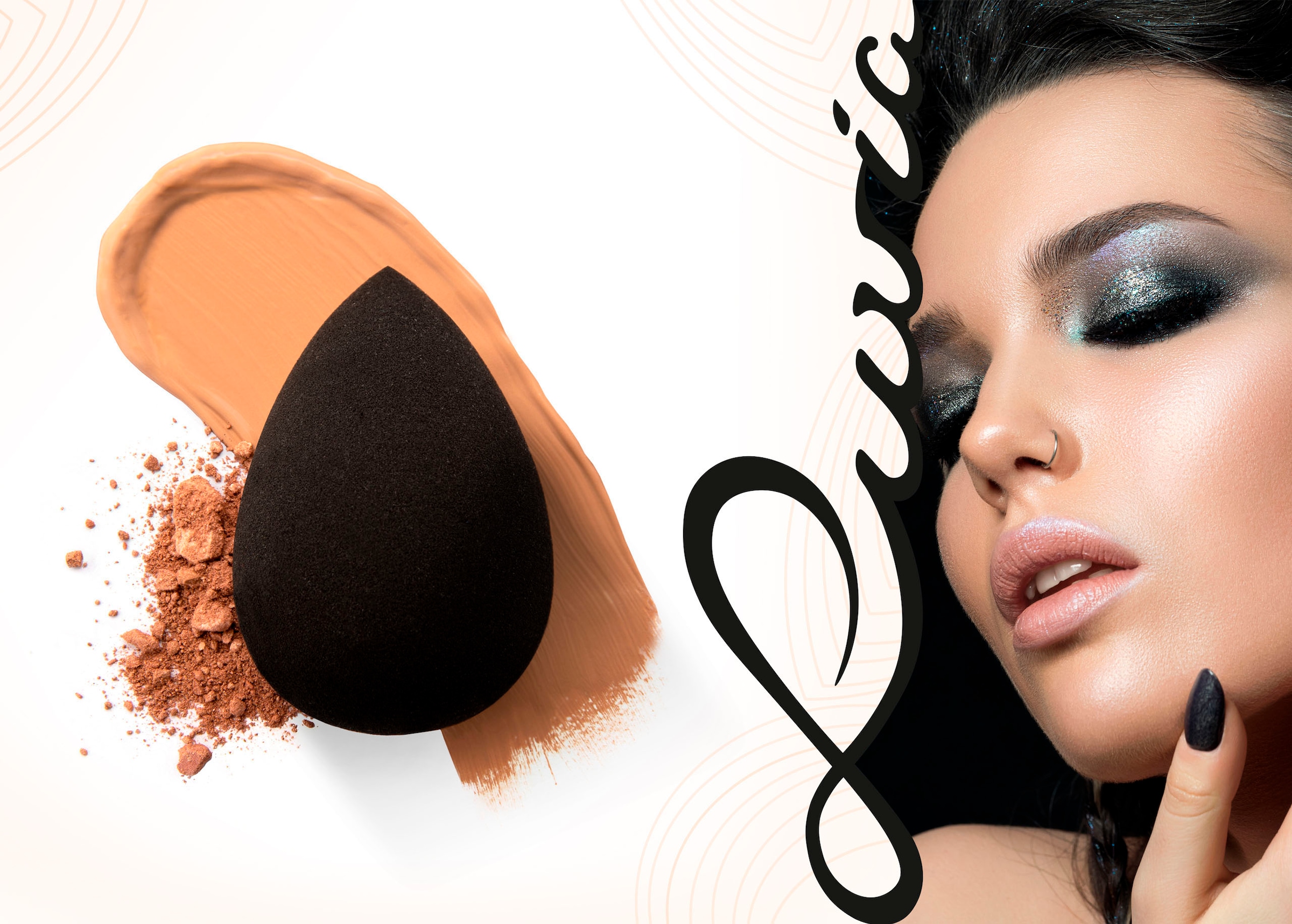 Luvia Cosmetics Make-up Schwamm »Make-up Blending Sponge Set-Black«, (2 tlg.), Ultraweiche Oberfläche für ein makelloses und gleichmäßiges Finish.