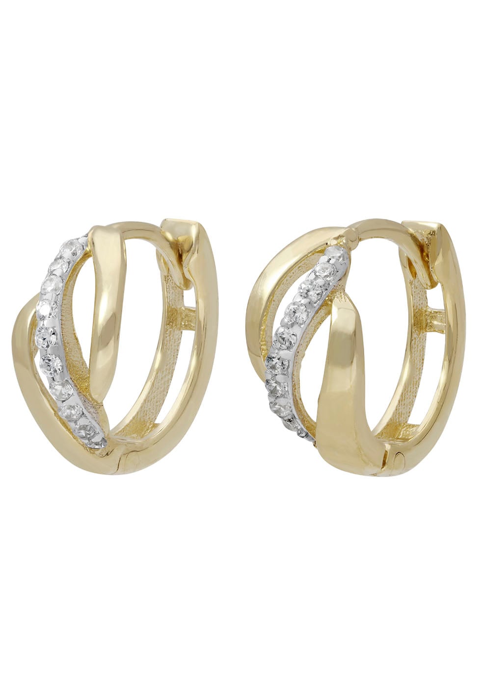 Firetti Paar Creolen »Schmuck Geschenk Gold 333 Ohrschmuck Gold glitzernd« mit Zirkonia (synth.)