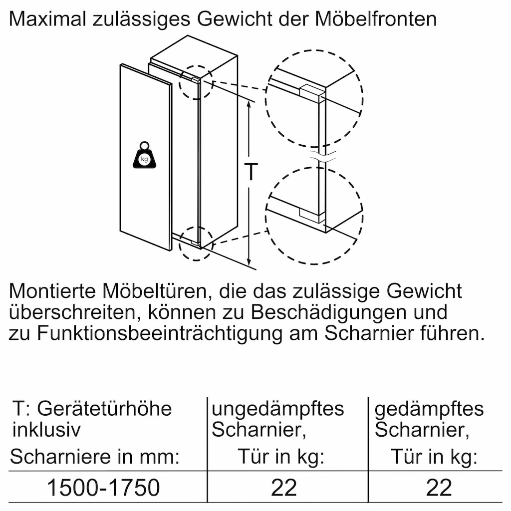 NEFF Einbaukühlschrank »KI8813FE0«, KI8813FE0, 177,2 cm hoch, 56 cm breit