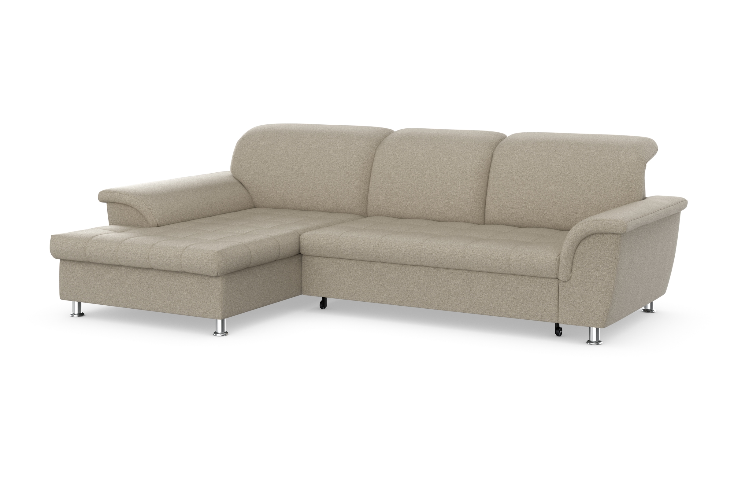 DOMO collection Ecksofa Franzi, wahlweise mit Bettfunktion, Bettkasten und Kopfteilverstellung