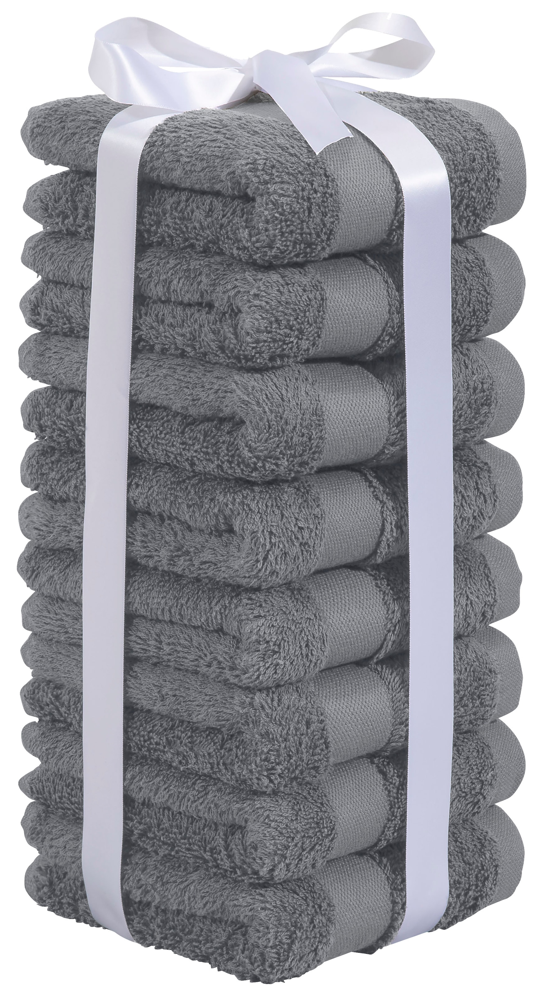OTTO home Gaestehandtuecher »Vanessa, 8 Gästehandtücher, 30x50cm, in Standard- und Premium-Qualität« Handtücher mit Bordüre, 100% Baumwolle, einfarbig, weich