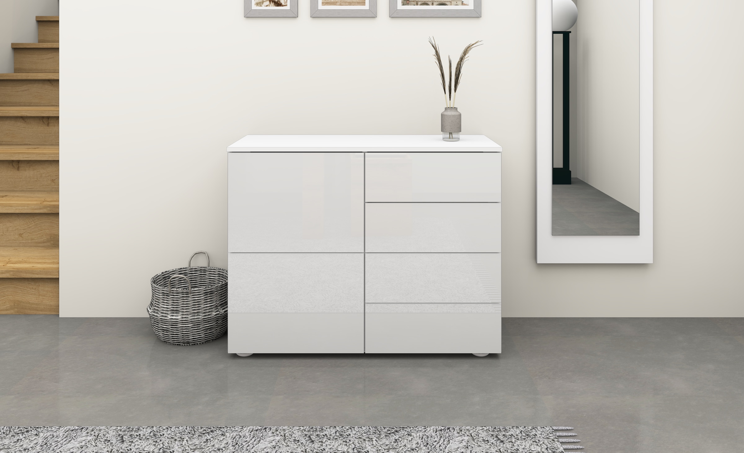 borchardt Möbel Kommode, Drucköffner (Push-To-Open), höhenverstellbare Einlegeböden