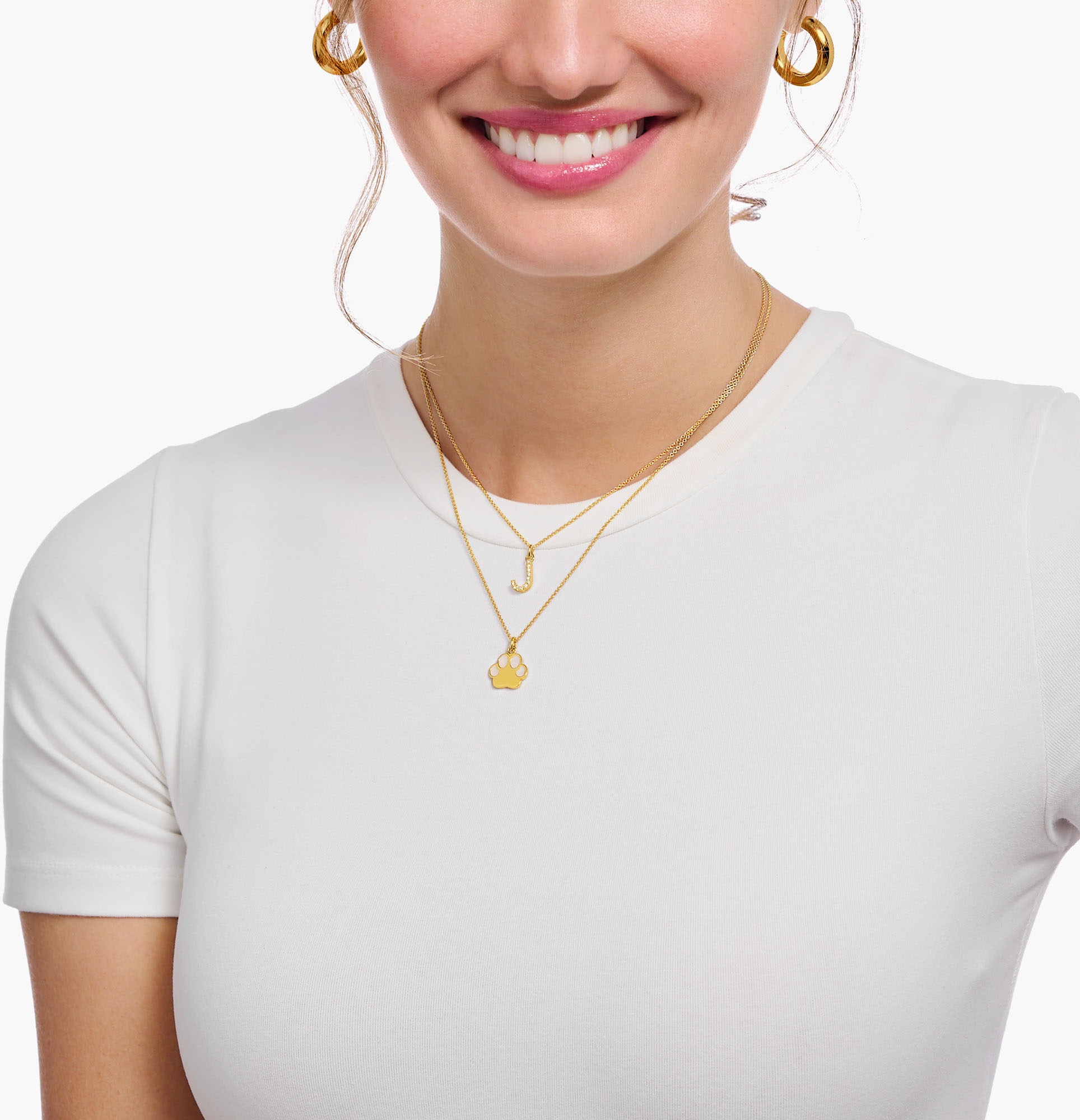 THOMAS SABO Kette mit Anhänger »Pfoten-Anhänger, KE2266-427-14-L45V«