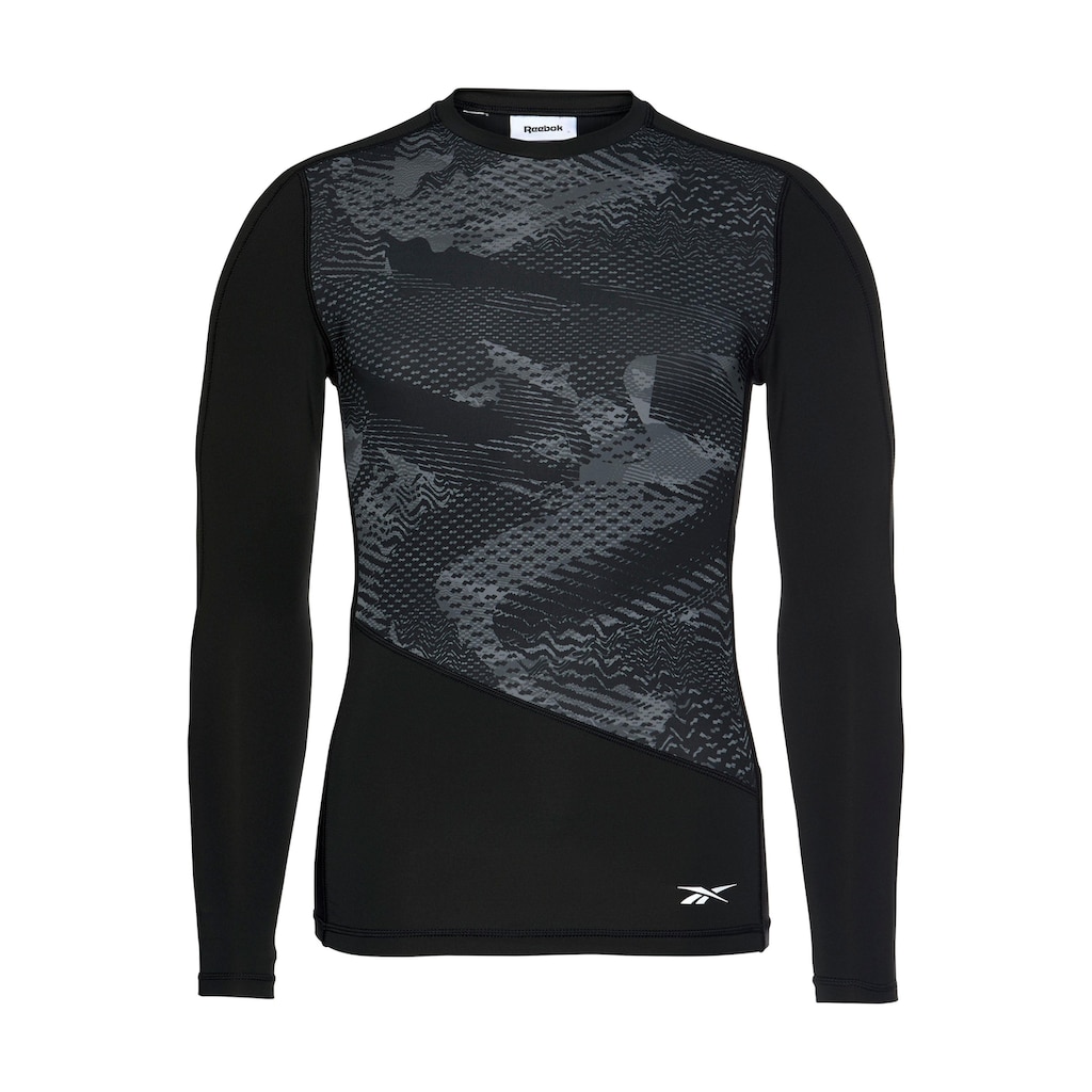 Reebok Langarmshirt »TS LS COMP Tee AOP«, Rücken komplett aus Mesh