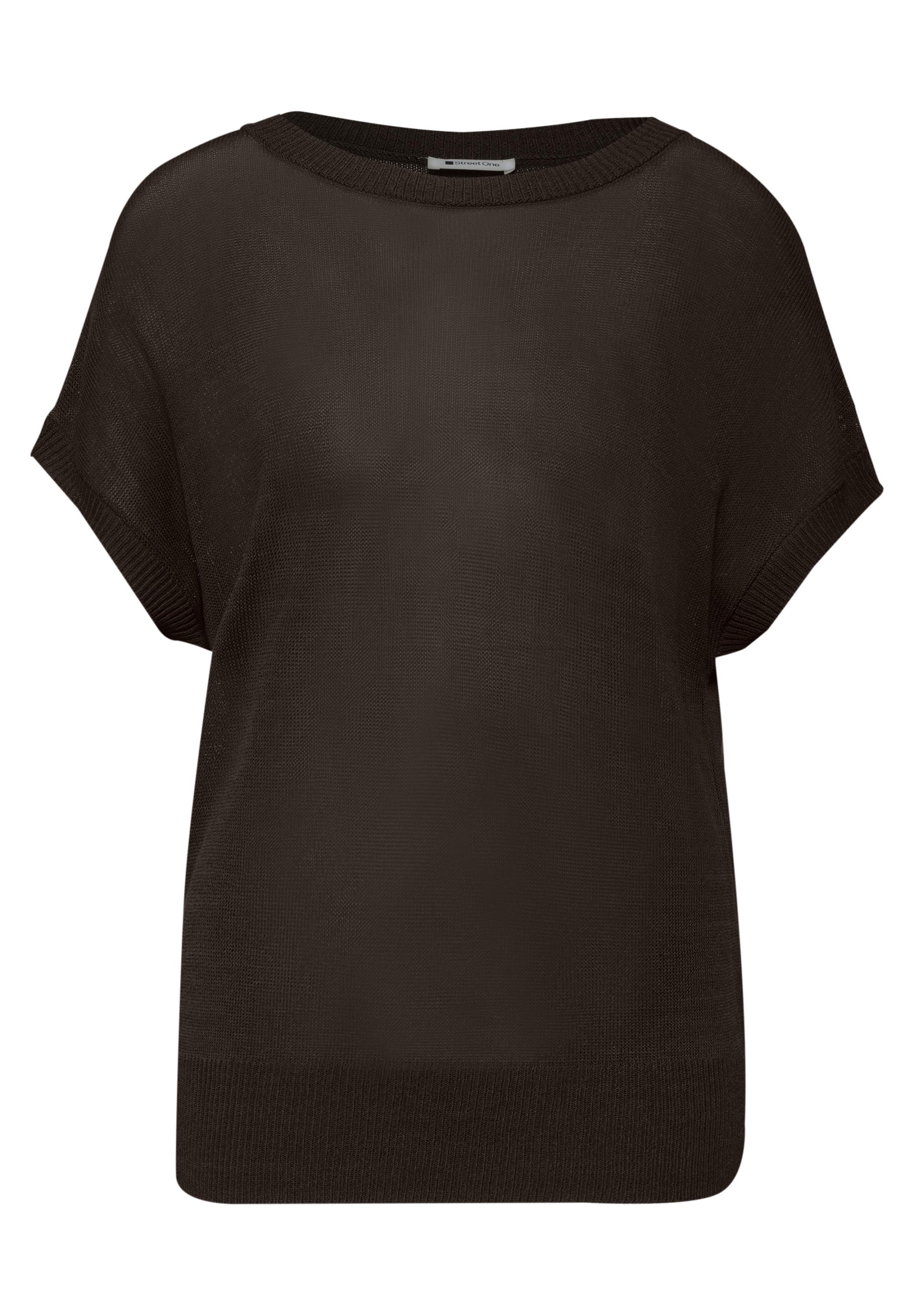 STREET ONE Kurzarmpullover mit U-Boot-Ausschnitt und aus reiner Viskose