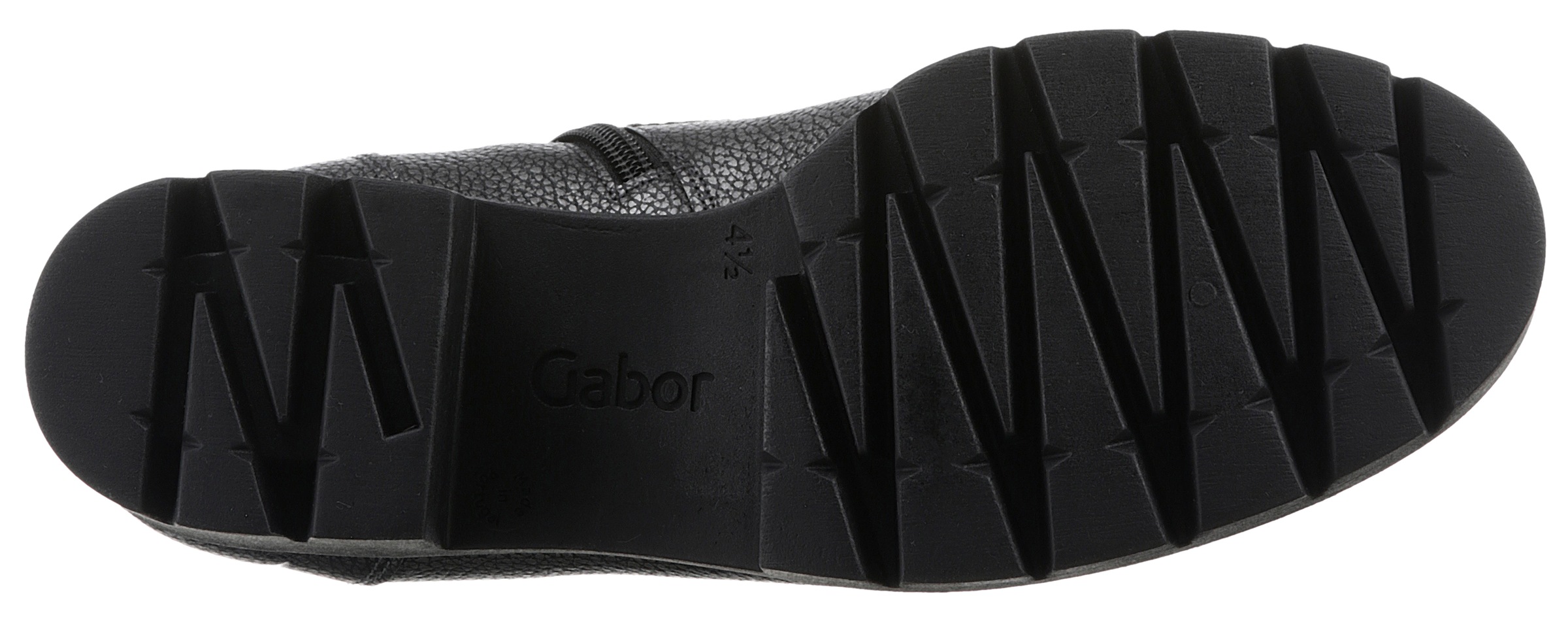 Gabor Schnürstiefelette, Blockabsatz, Plateau, Schnürboots mit Metallic-Effekt