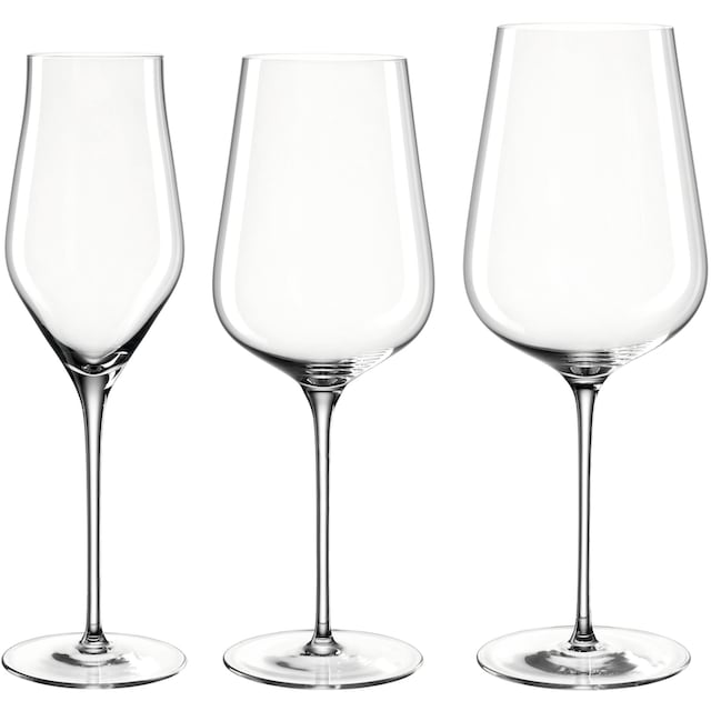 LEONARDO Gläser-Set »BRUNELLI«, (Set, 18 tlg., 6 Chamapgnergläser-6  Weissweingläser-6 Rotweingläser), (je 6 Champagner-, Weißwein-,  Rotweingläser) mit 3 Jahren XXL Garantie
