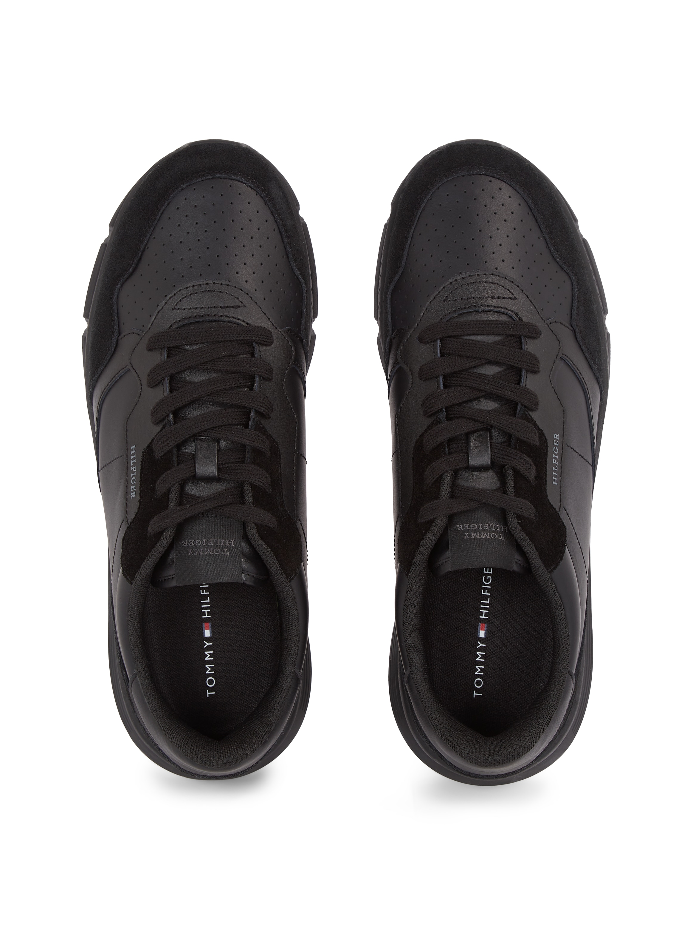 Tommy Hilfiger Keilsneaker »FASTON LTH MIX«, Freizeitschuh, Schnürschuh, Halbschuh mit gepolstertem Schaftrand