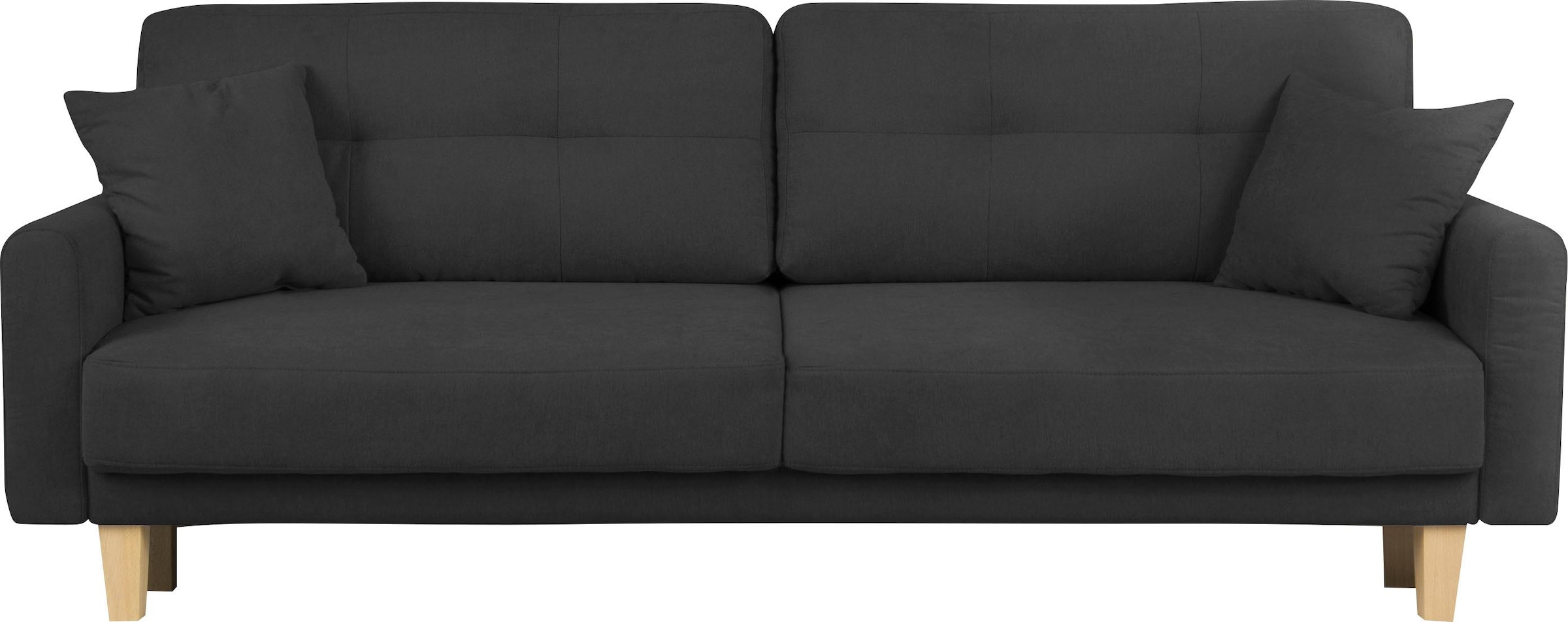 Home affaire 3-Sitzer »TRIPLO optionale Schlafsofa mit Bettkasten, Maße B/T/H: 215/100/89 cm«, Wahlweise Bettfunktion - Liegefläche 145x191 cm, Rücken-, Zierkissen