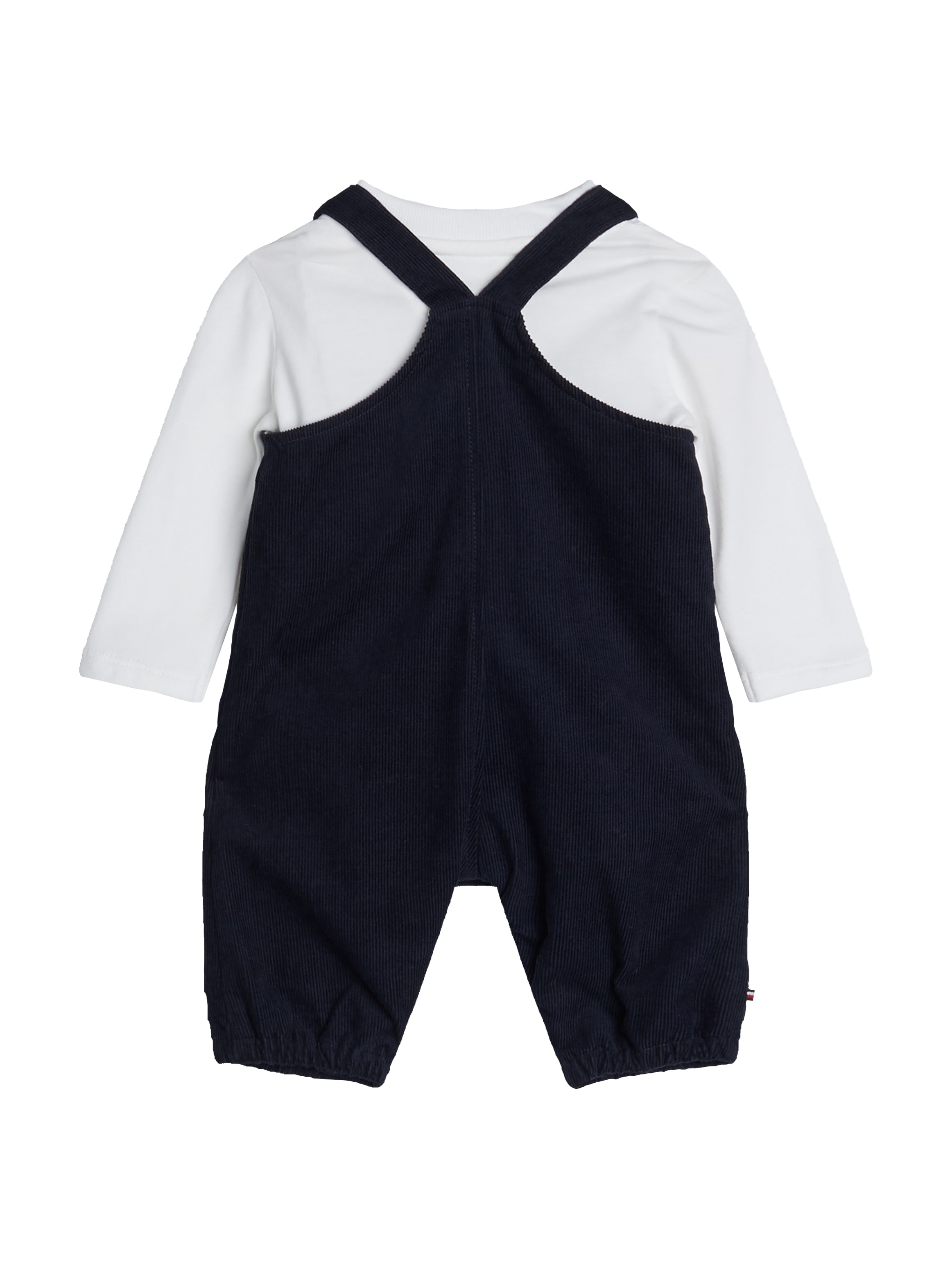 Tommy Hilfiger Body & Hose »MONOTYPE CORD DUNGAREE SET«, mit Logostickereien