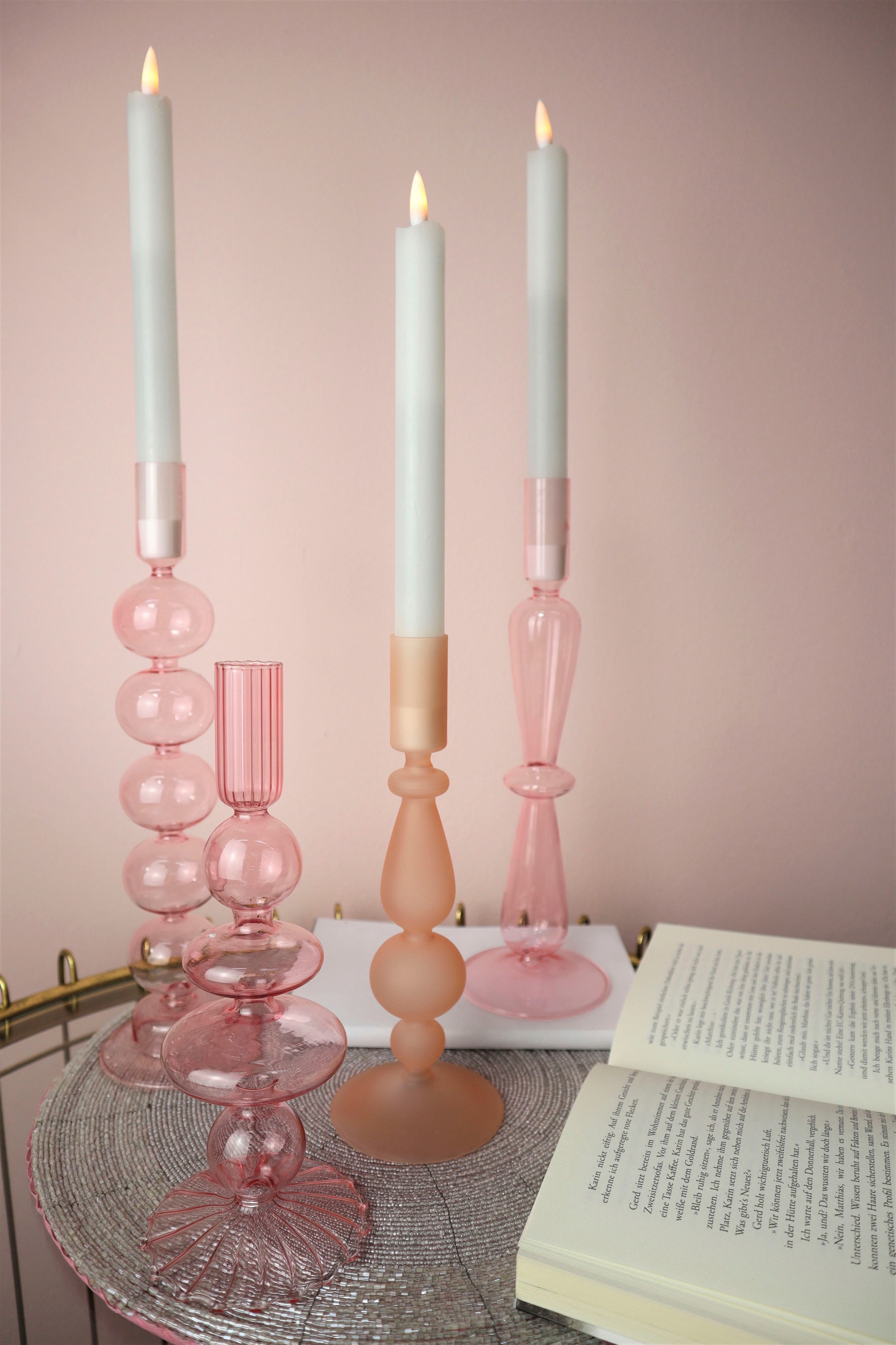 AM Design Kerzenhalter »Stabkerzenhalter aus Glas«, (Set, 2 St.), Höhe ca.  29 cm auf Raten kaufen | Kerzenständer