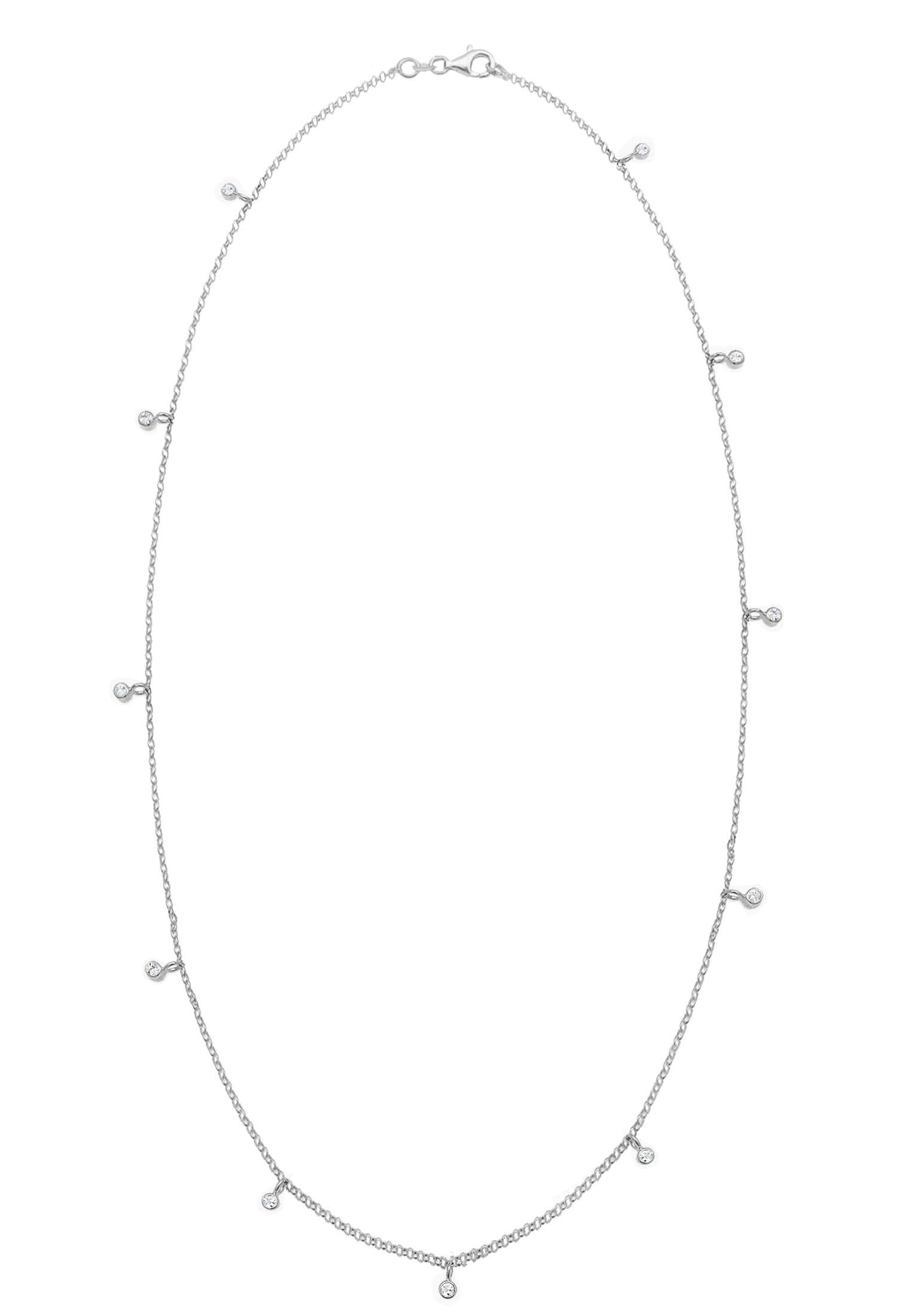 Elli Silberkette »Halskette Glas Kristalle Weiß 925 Sterling Silber«