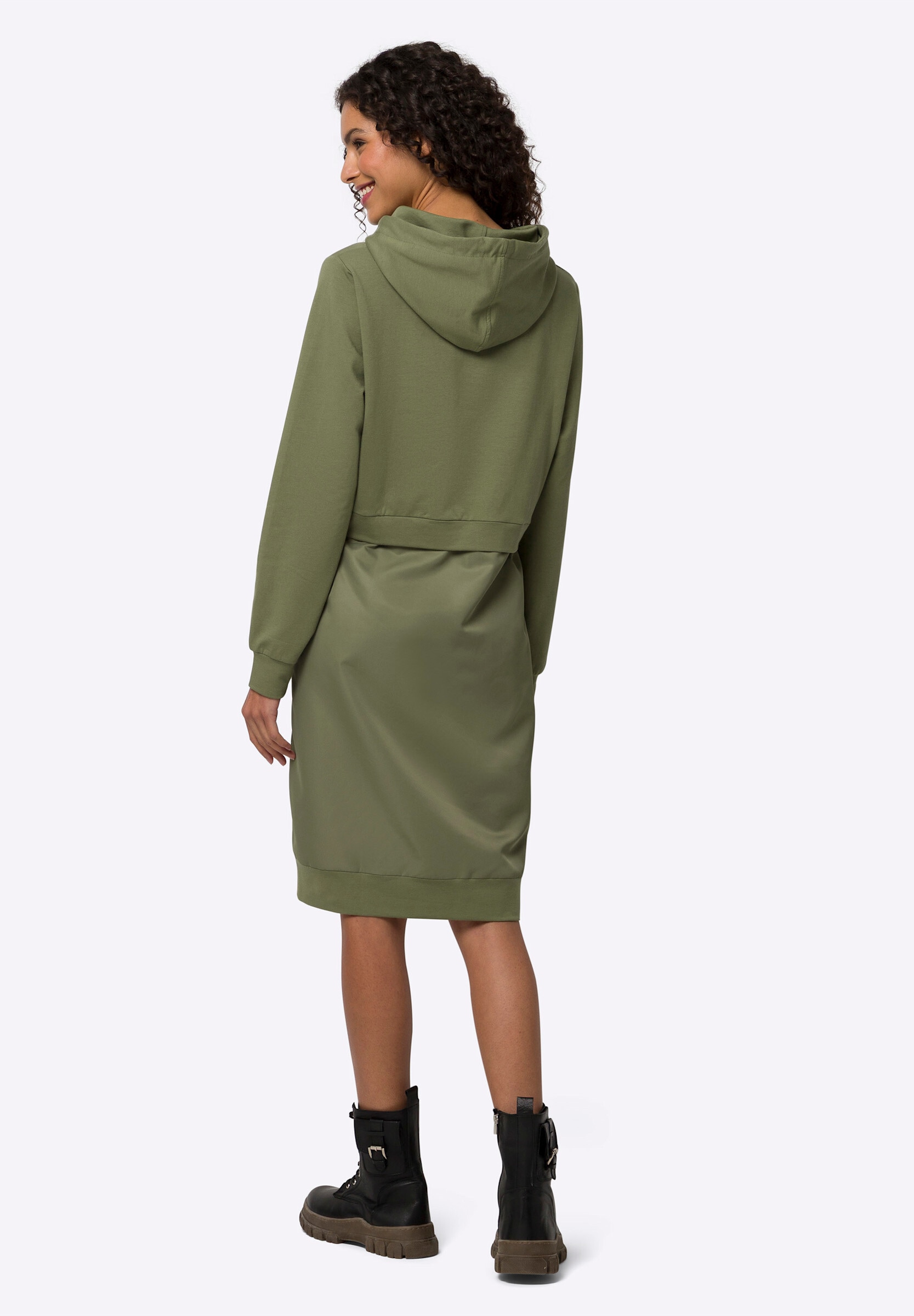 heine Shirtkleid »Shirtkleid Shirtkleid mit Kapuze, 2-in-1-Optik« Paspeltasche