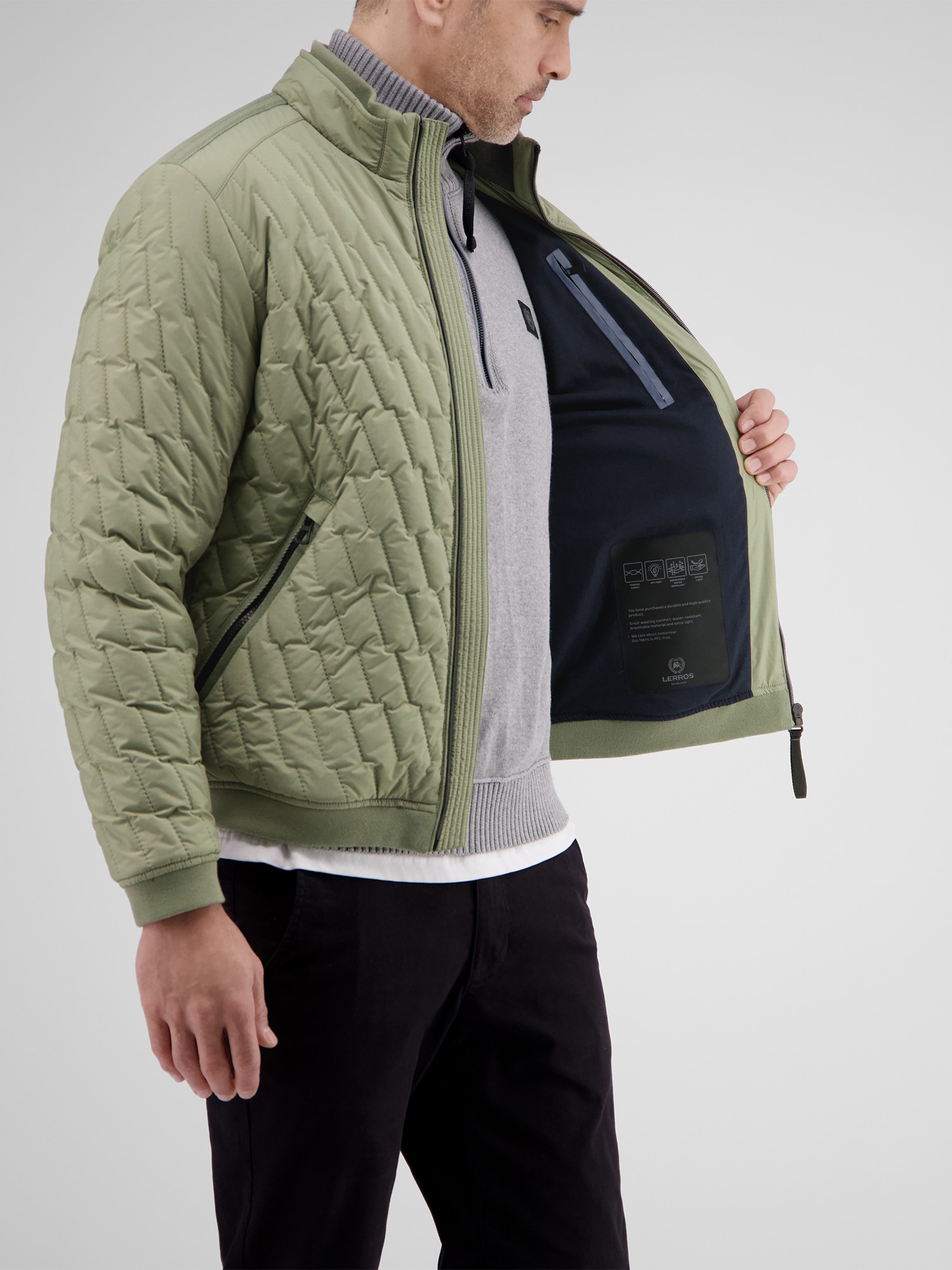 LERROS Steppjacke »LERROS Superleichte Herren Steppjacke«, ohne Kapuze, Wasser- und windabweisend