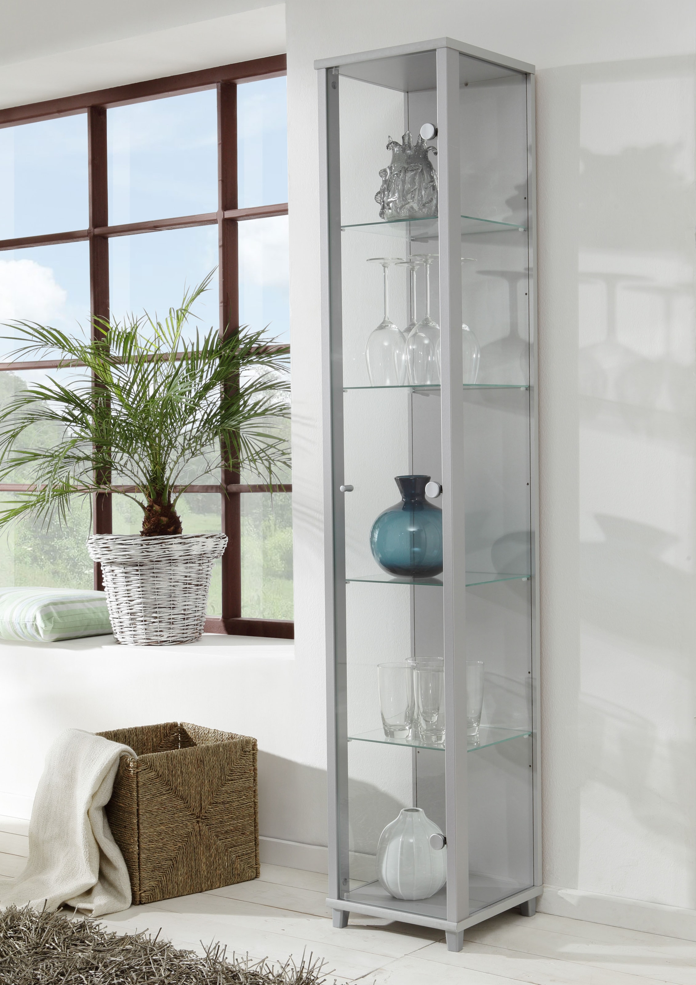 fif möbel Vitrine »OPTIMA Höhe ca. 172 cm« Standvitrine/Glasvitrine 1x Glastür,perfekt für Sammler,Sammlervitrine