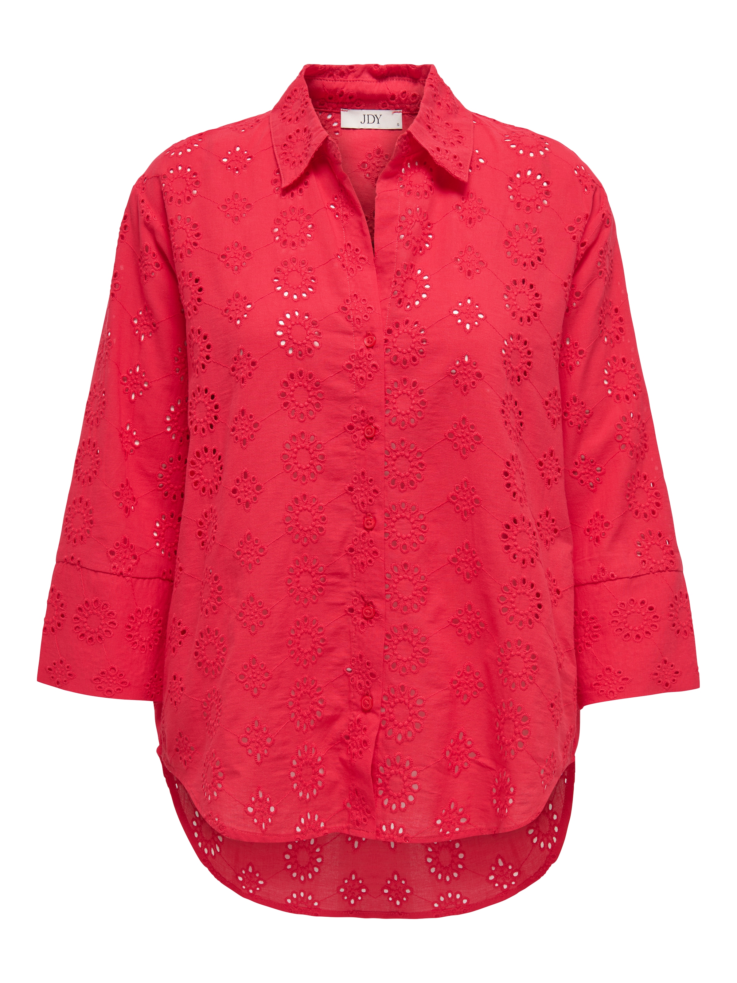 JDY Hemdbluse »JDYTALLIE 3/4 LONG SHIRT WVN NOOS«, mit Lochstickerei-Detail