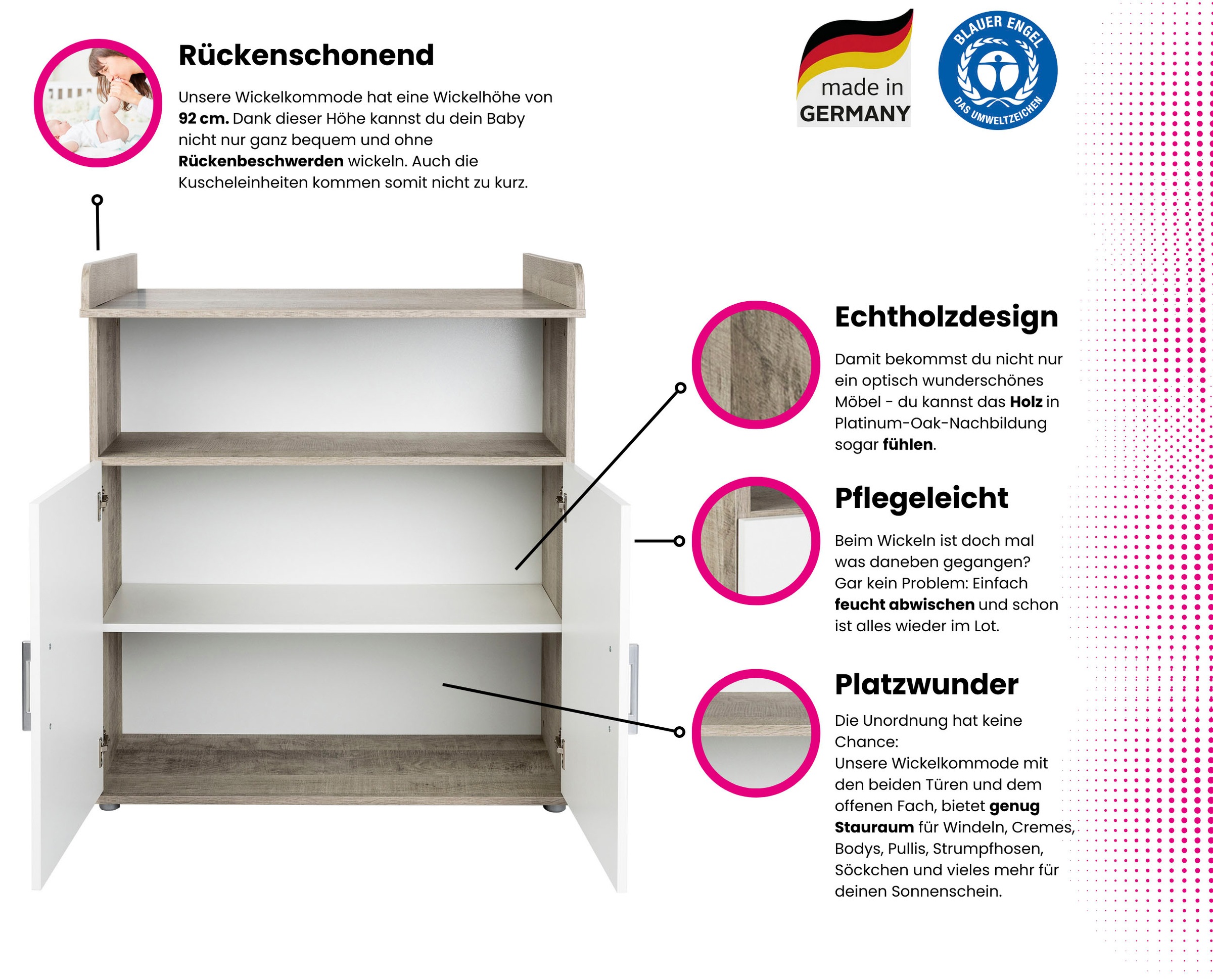 Home affaire Wickelkommode »Henning« bis 15 kg 88 cm