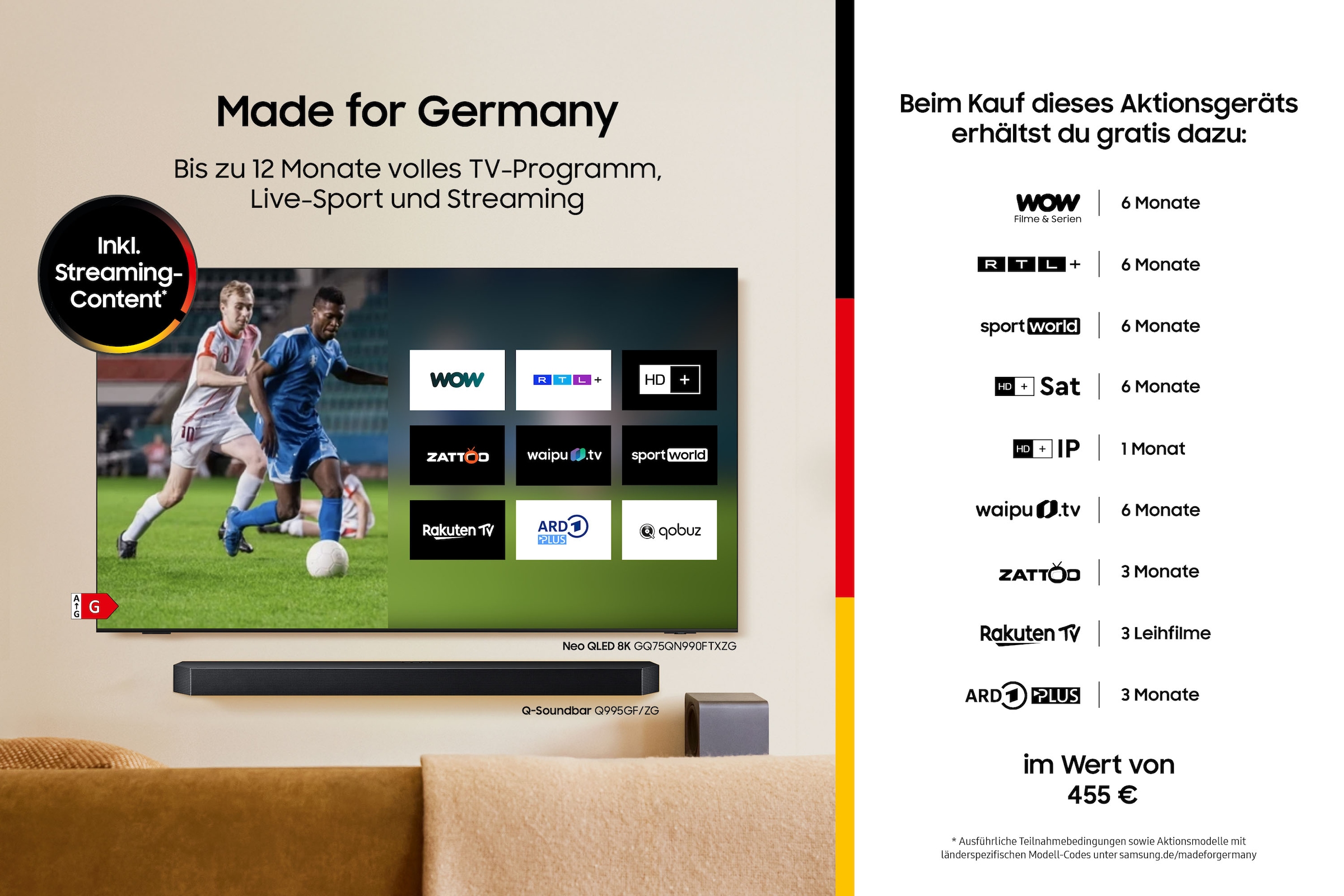 Samsung OLED-Fernseher »GQ55S95FAT« 138 cm/55 ″ Smart-TV HDR Pro & Glare Free, Dolby Atmos & AI Sound, Gaming Hub, bis zu 165Hz
