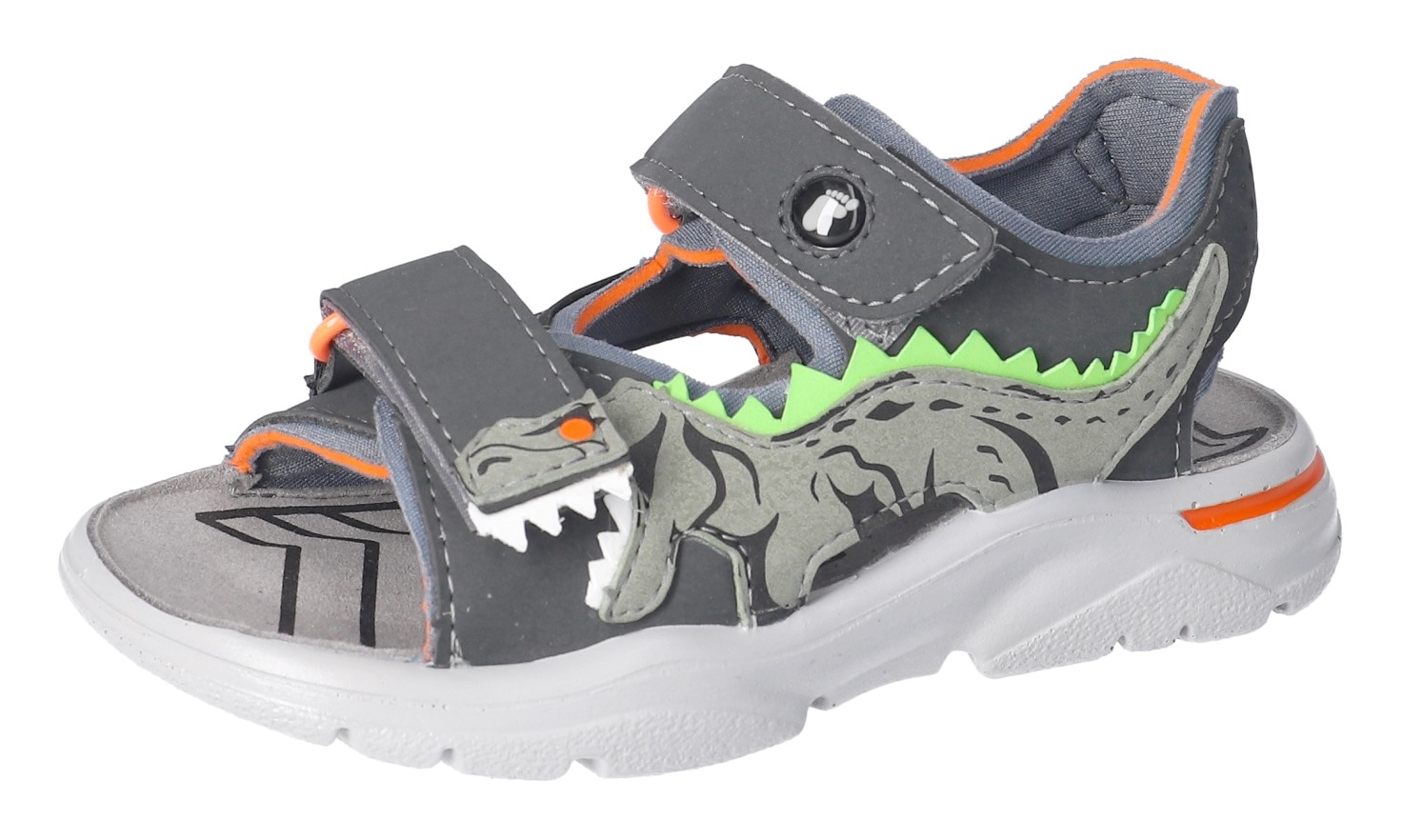 Ricosta Sandale »Raptor WMS: mittel«, Sandale mit Klett, Dino-Print, Größenschablone zum Download