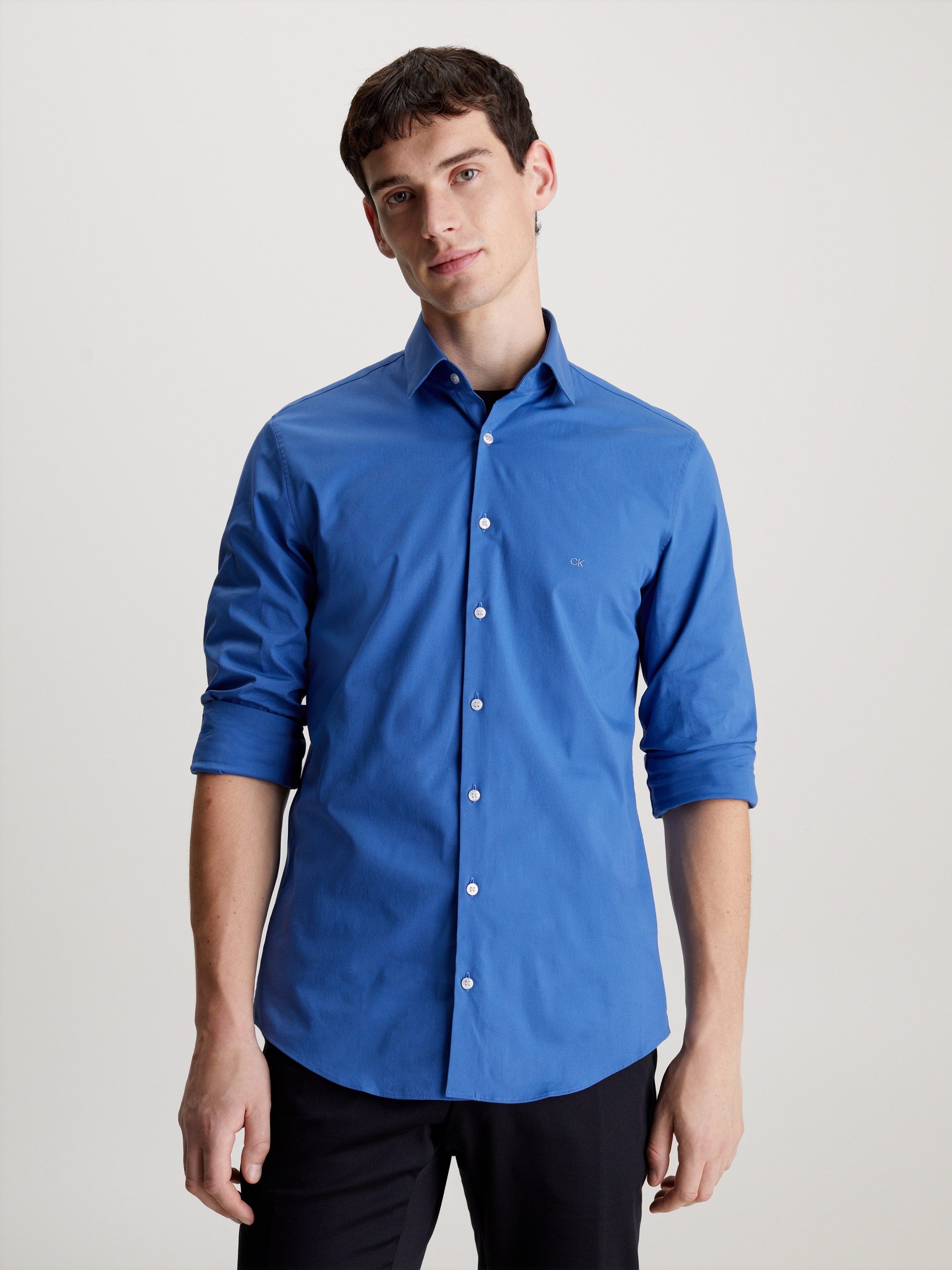 Calvin Klein Businesshemd »POPLIN STRETCH SLIM SHIRT«, mit Kentkragen