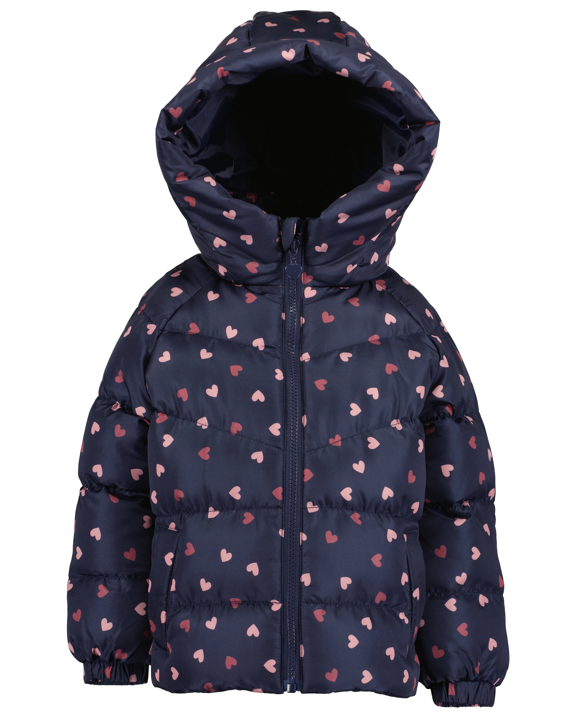 Blue Seven Steppjacke, mit Kapuze, im süßen Herzen-Alloverprint