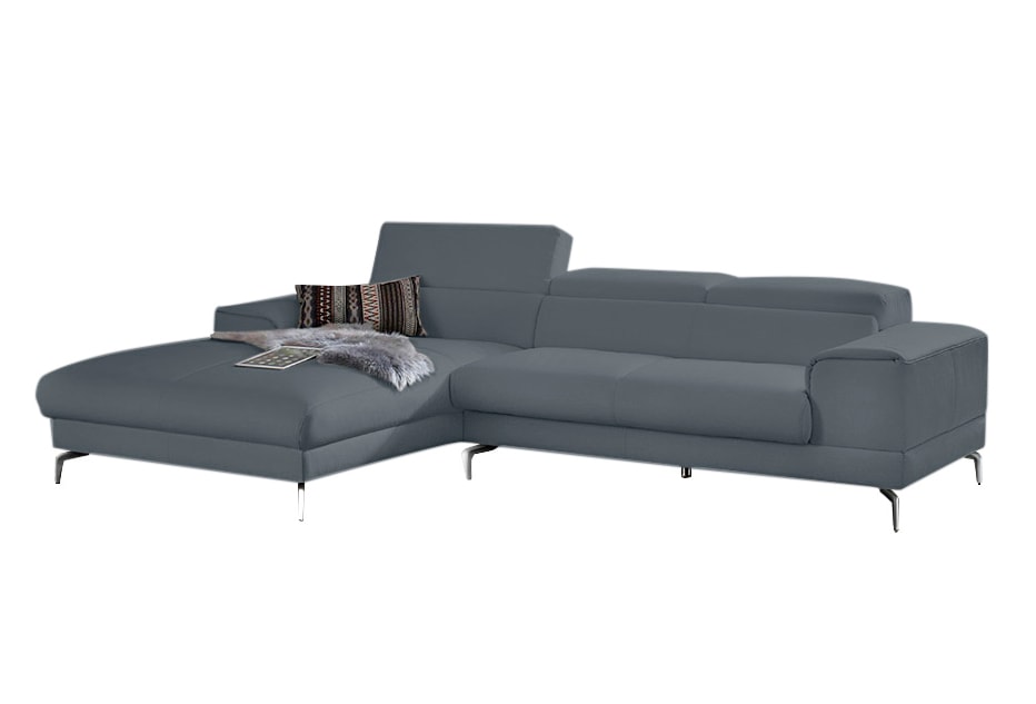 W.SCHILLIG Ecksofa »piedroo, Designsofa mit tollem Sitzkomfort, bequem und elegant, L-Form«, Kopfteilverstellung, wahlweise mit Sitztiefenverstellung, Breite 303cm
